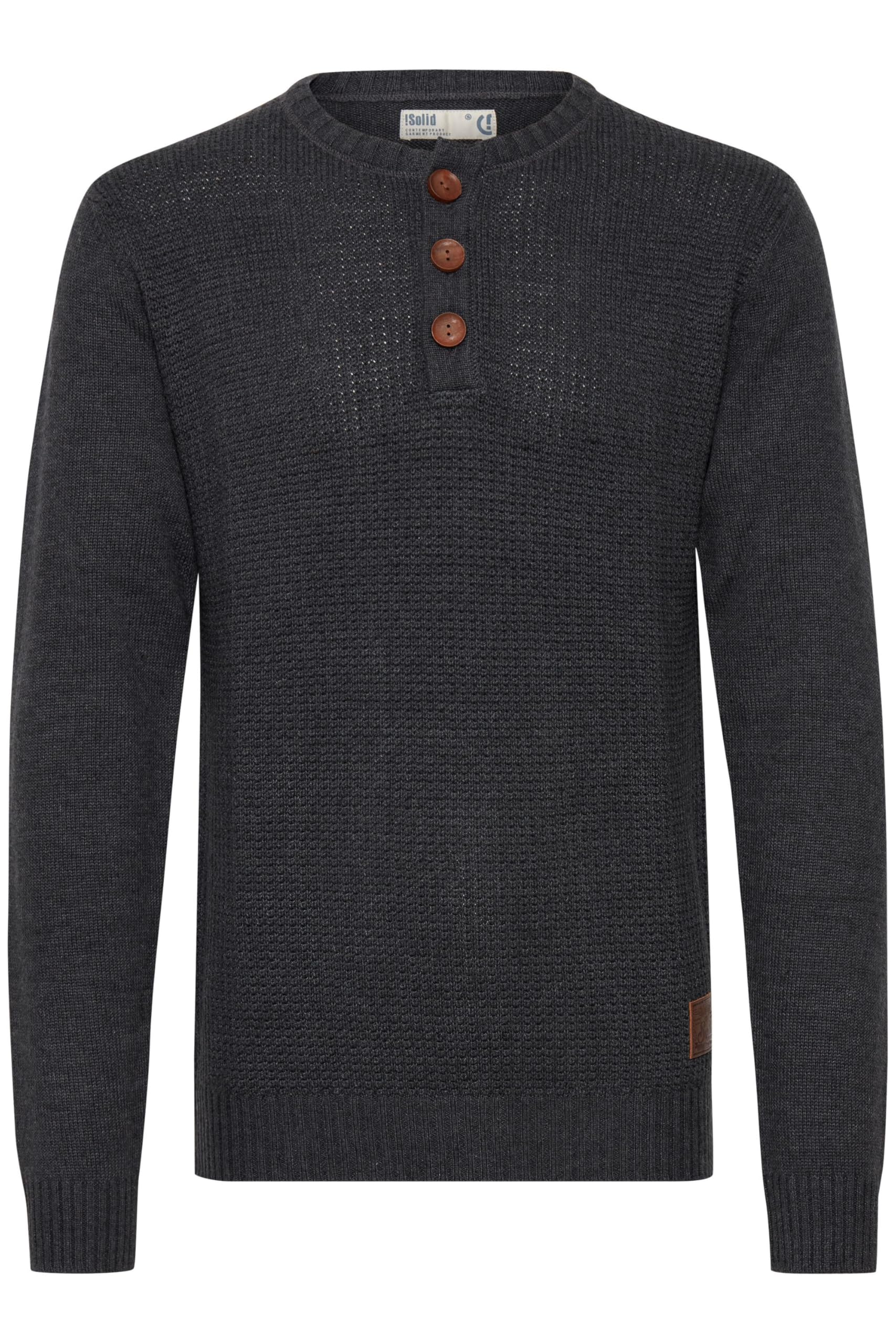 !Solid SDTerrance Herren Strickpullover Feinstrick Pullover mit Grandad Ausschnitt Baumwollmischung Regular fit