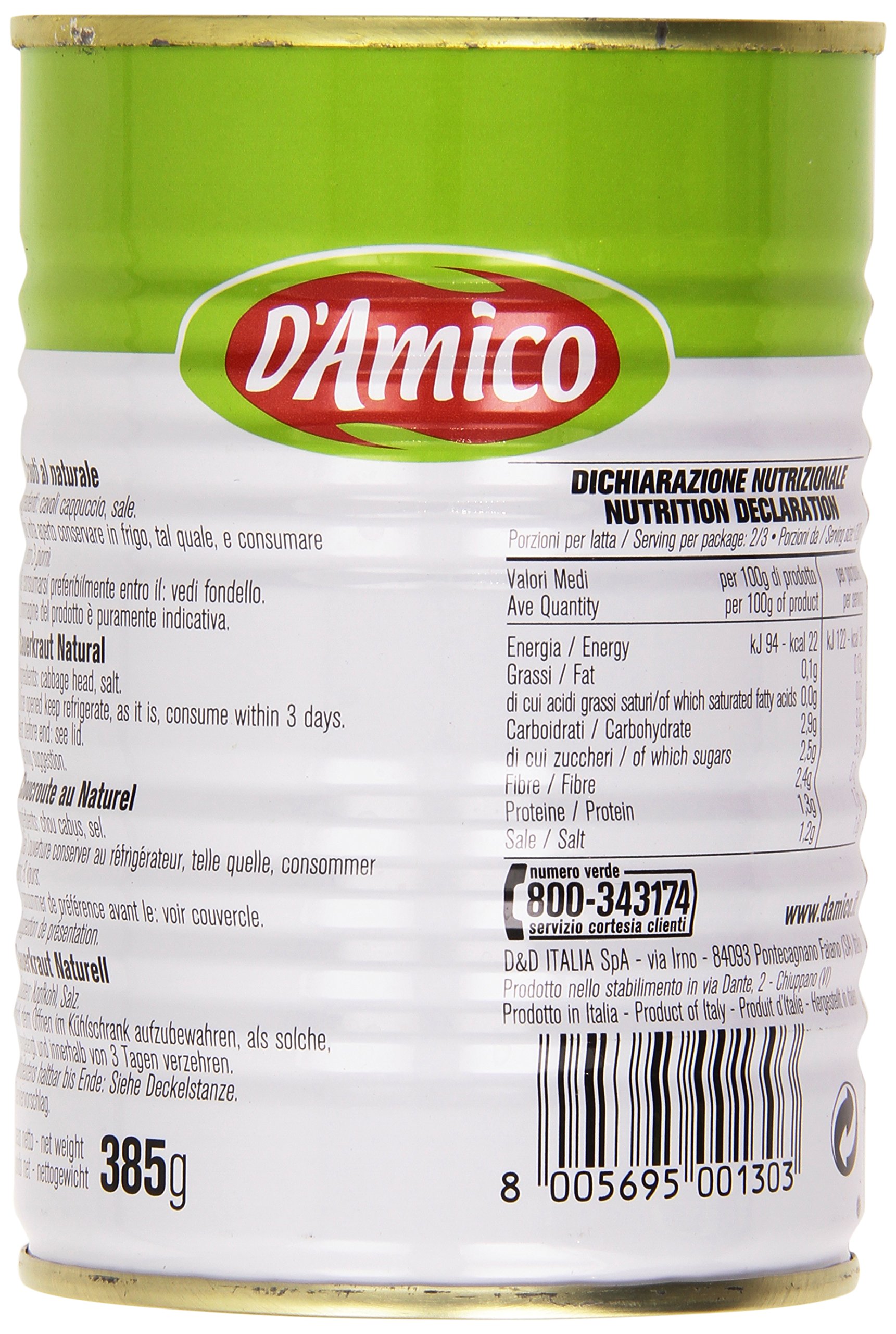D'Amico - Caruti, Al Naturale - 385 g - [confezione da 12]