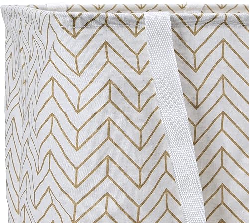 Miniatura 8 de Household Essentials Krush - Bolsa de lavandería rectangular con asas, color tostado, diseño chevron, tamaño grande