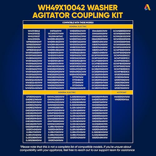 Miniatura 6 de Canamax WH49X10042 Kit de acoplamiento para agitador de arandela, compatible con arandelas GE y Hotpoint, reemplaza a AP3964635 1195917 175D2846P001