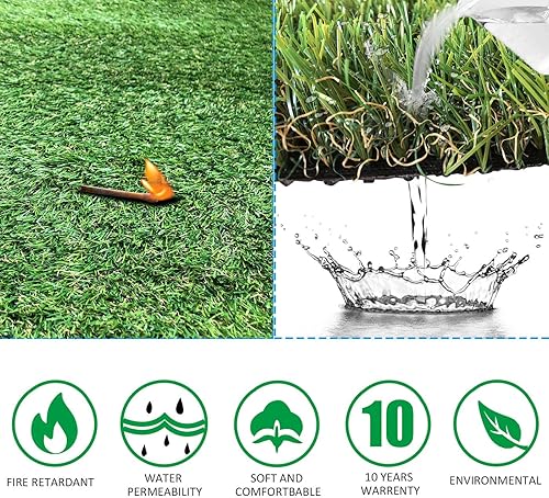 Miniatura 2 de Petgrow · Alfombra de césped artificial realista personalizable para interior y exterior, jardín, césped, paisaje, alfombra de césped sintético -