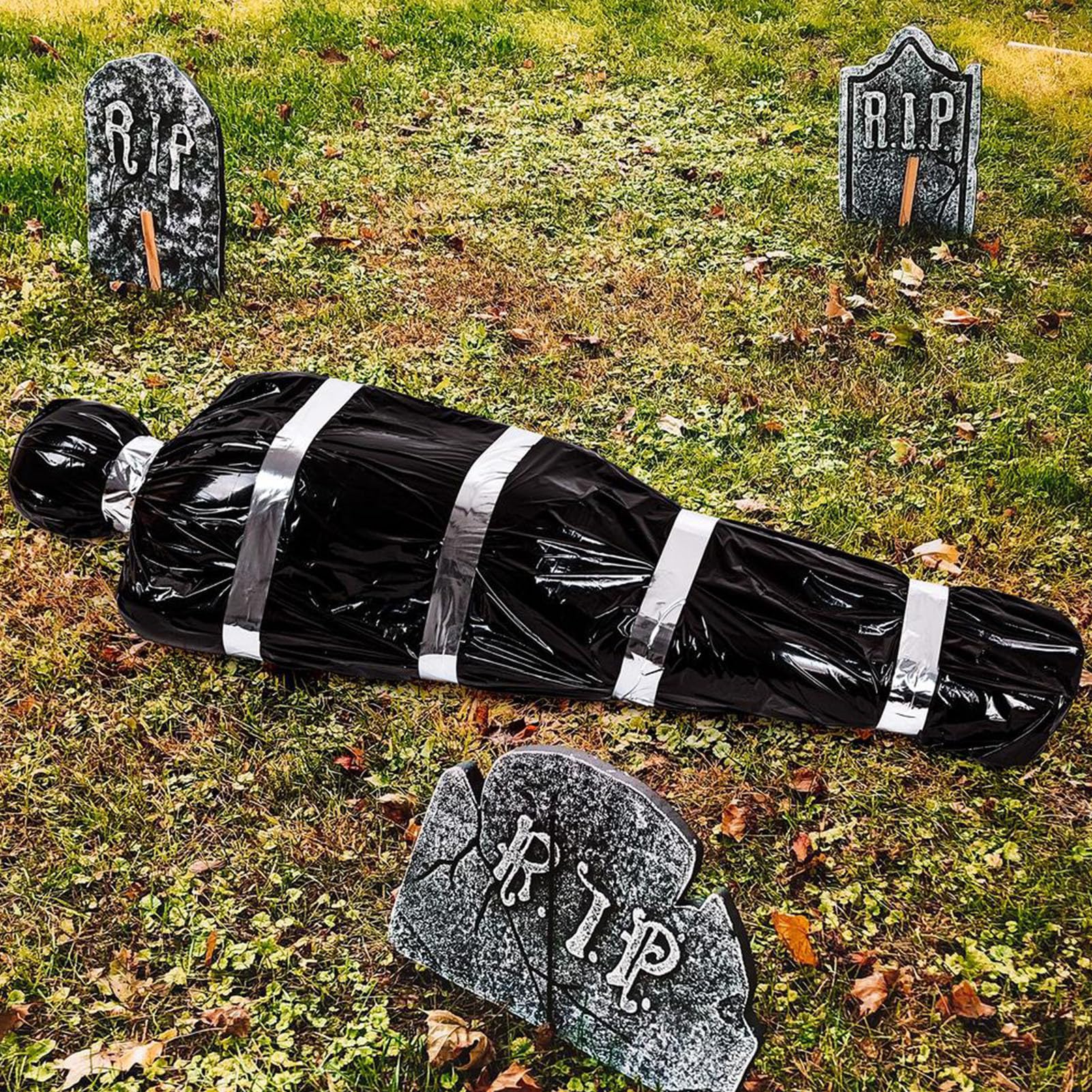 Decoraciones Halloween Exterior | Cadáver De Halloween - Accesorio Terrorífico Cadáver Falso en Bolsa para Casas Encantadas Interior Exterior