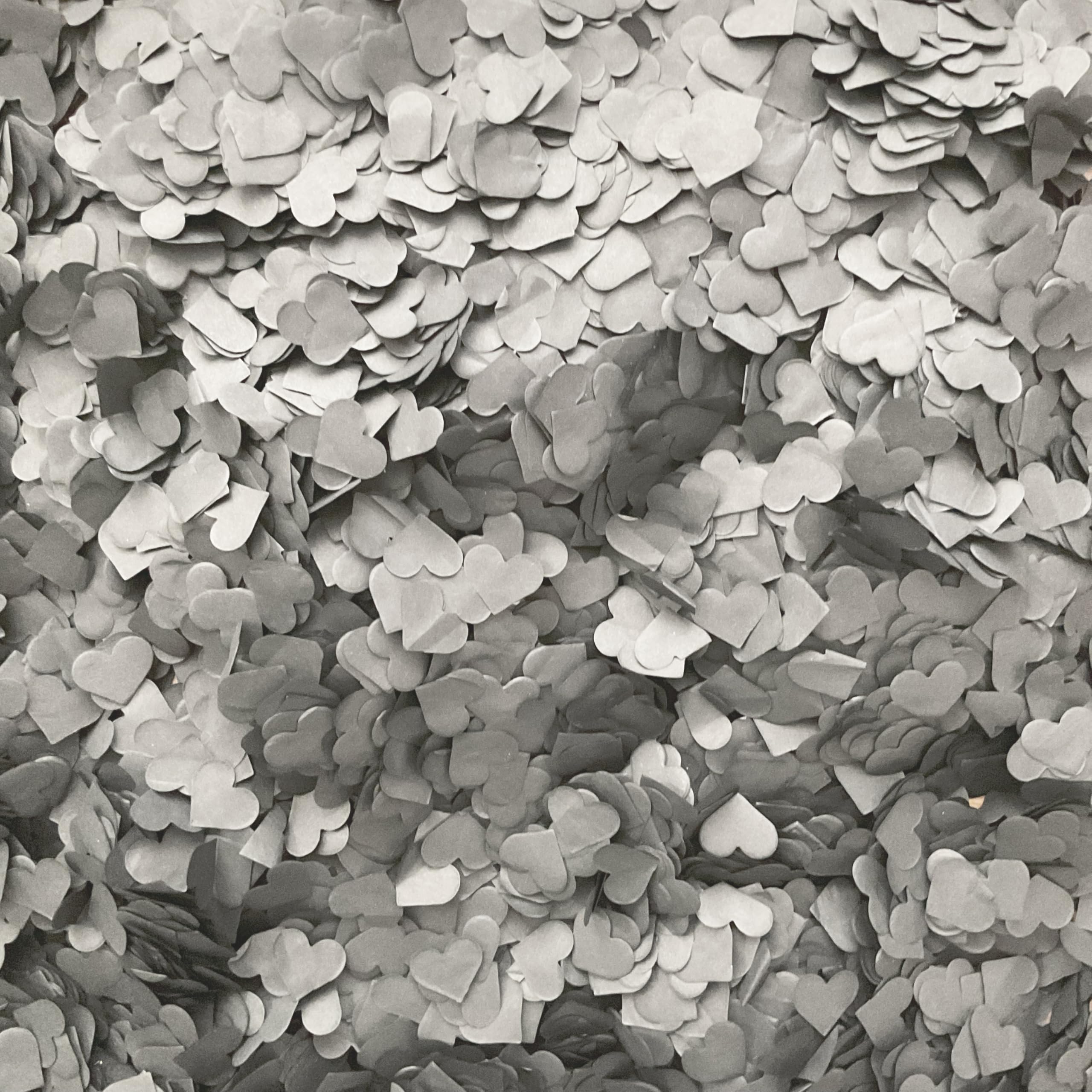 Biodegradable Heart Wedding Confetti | Eco-Friendly Tissue Paper Hearts | Many Colours (Grey, Sample (16g) 5 Handfuls)