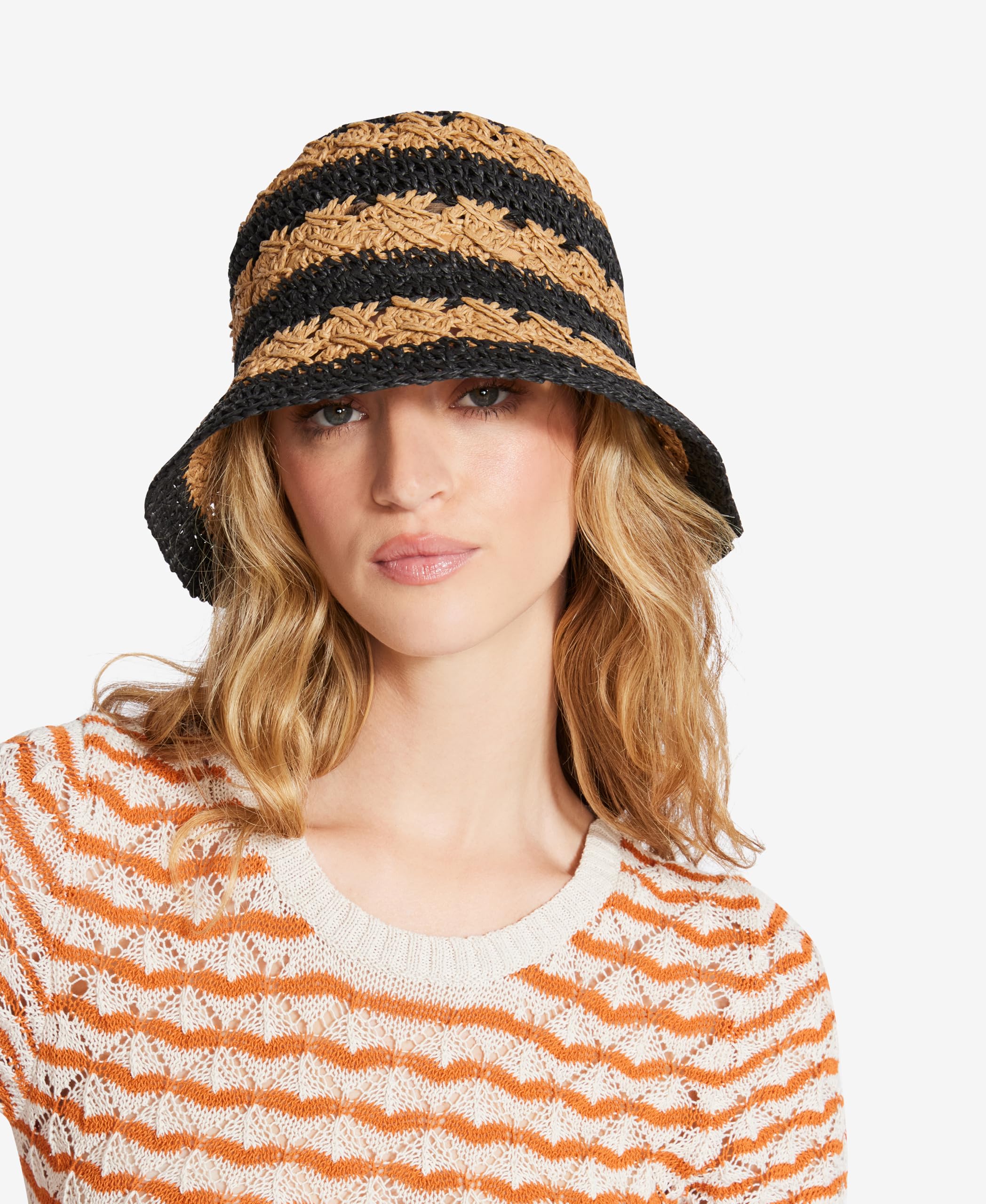 Steve Madden Merla Bucket Hat Bob, Blanc/Multicolore, Taille Unique Femme