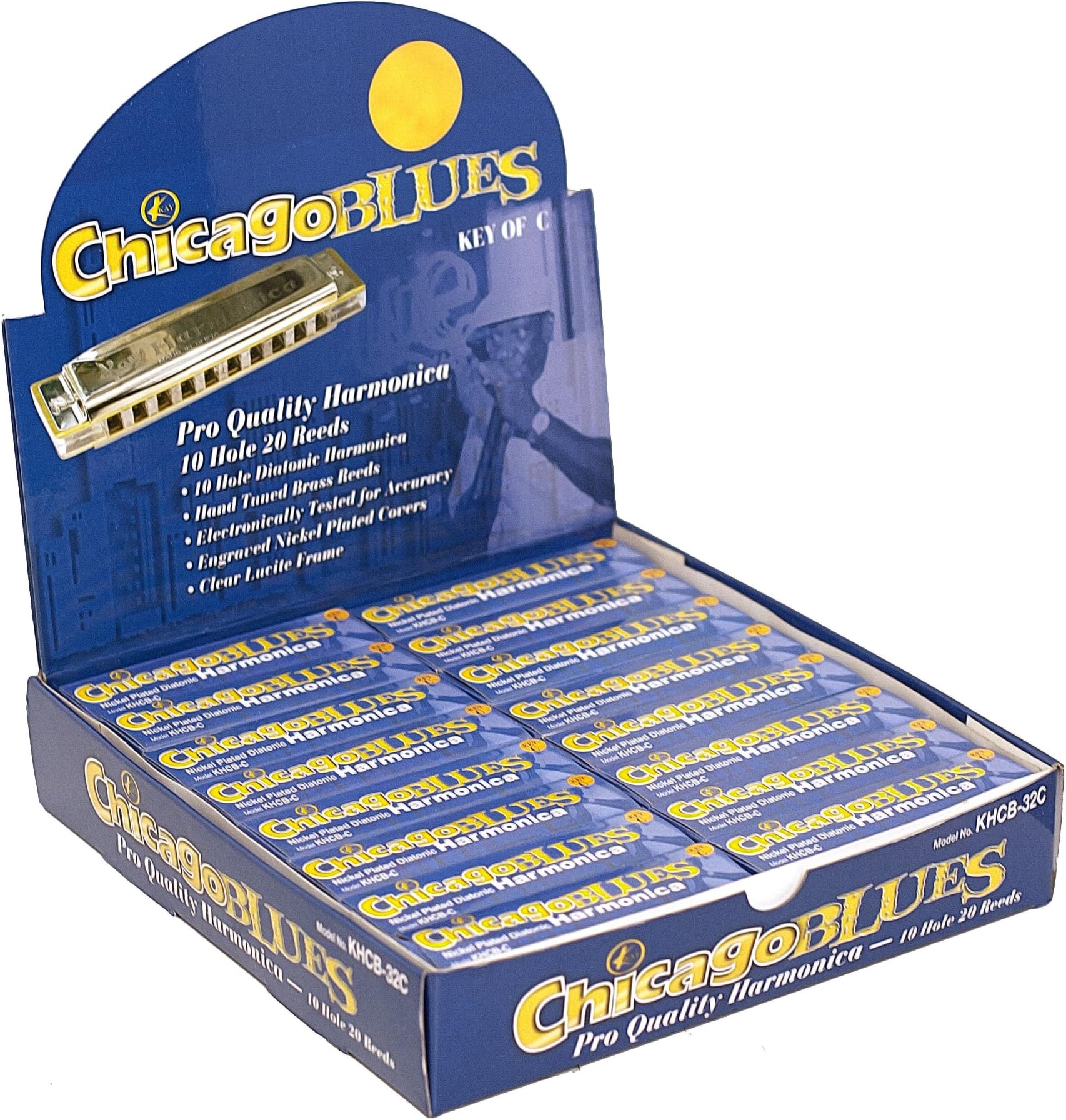 Chicago Blues KHCB32-C Harmonica Party Pack, 32 Harps in the Key of C