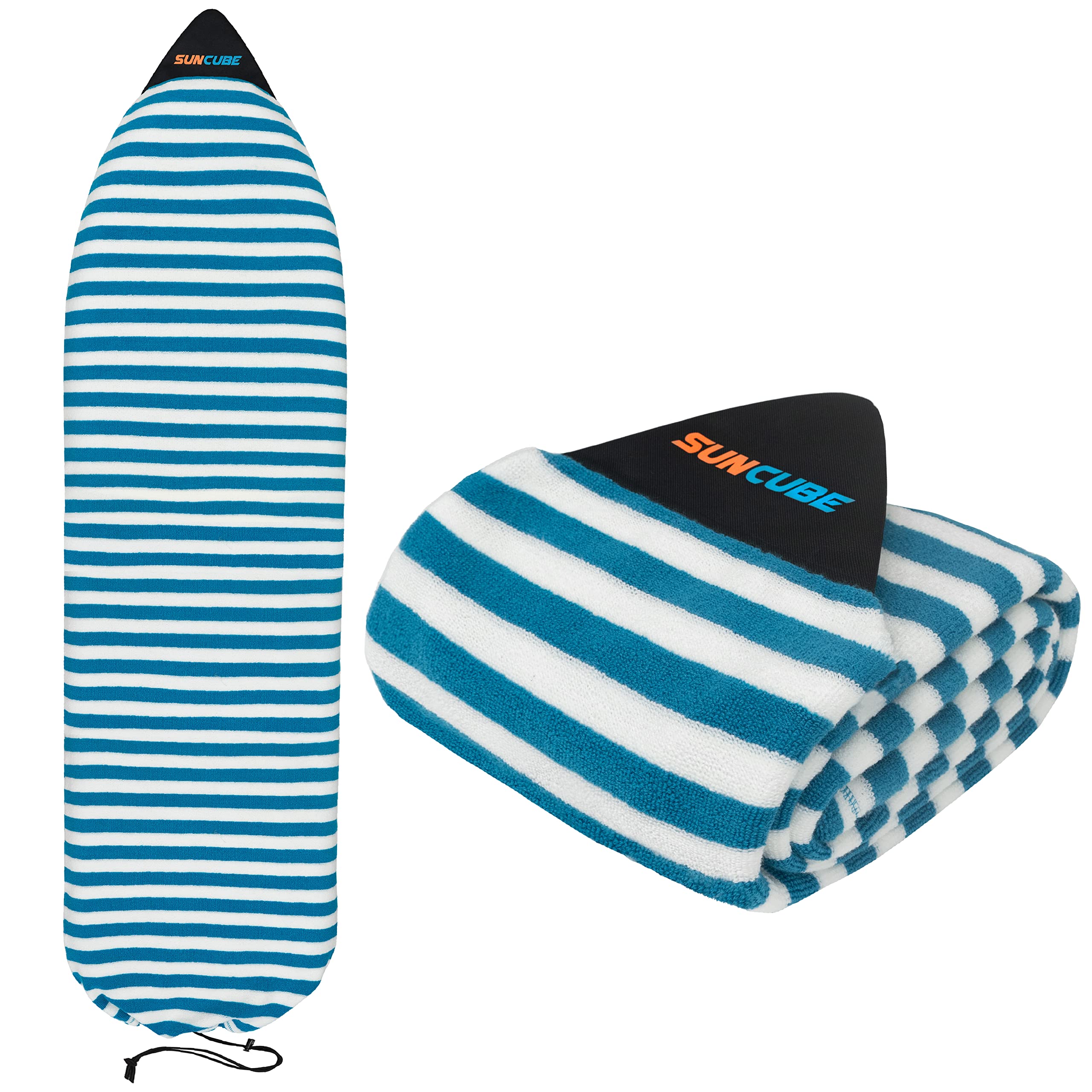 SUN CUBE Surfboard Sock Cover, Protective Surf Bag for Surfing Board, Light Stretchy Surfbag Sock Sleeve for Longboard, Hybrid, Shortboard