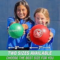 Vista 5 de GoSports Inflatable Dodgeballs - Choose 5 Inch or 7 Inch No Sting Balls - Set of 6 Includes Ball Pump & Mesh Bag