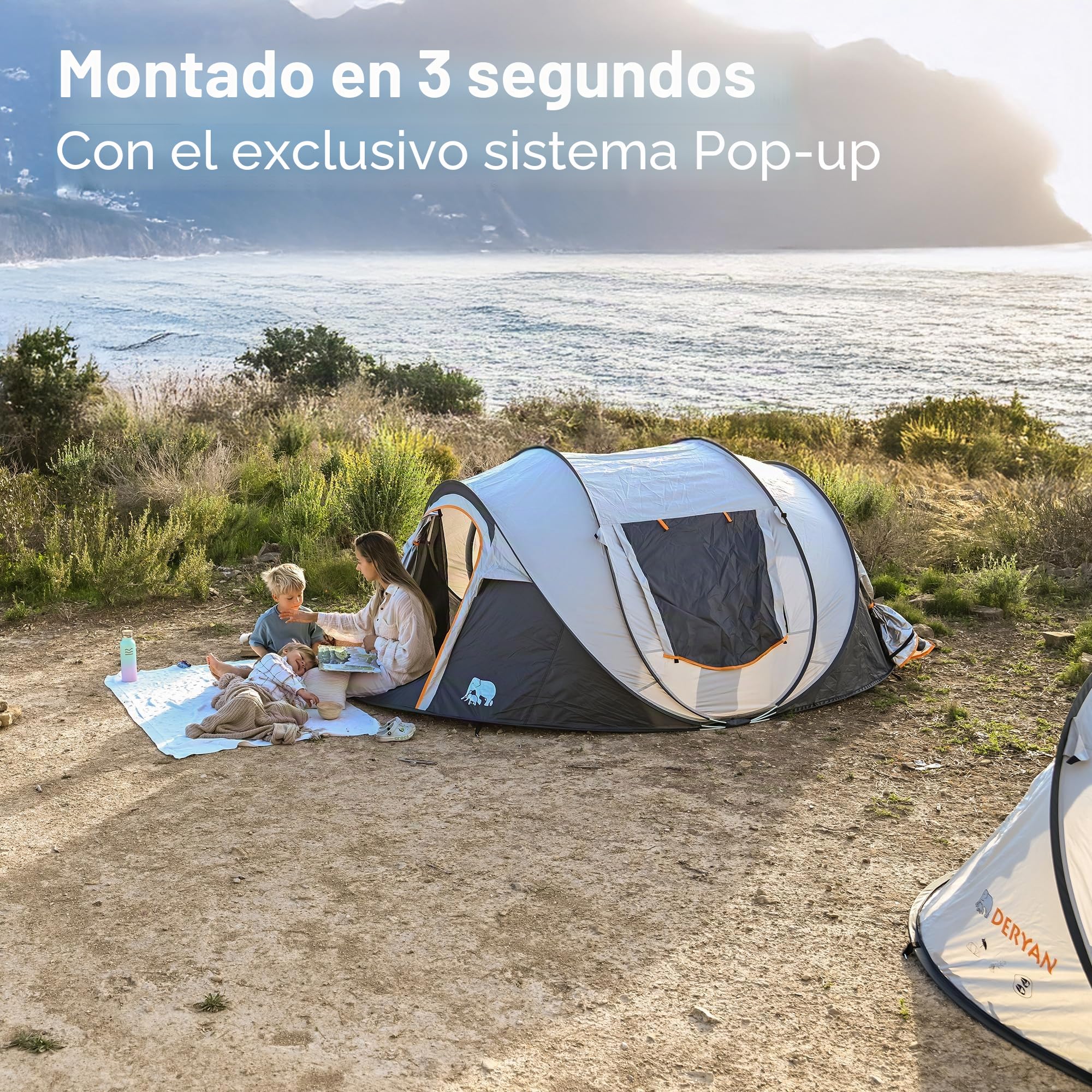 DERYAN Tienda de campaña desplegable para 4 Personas