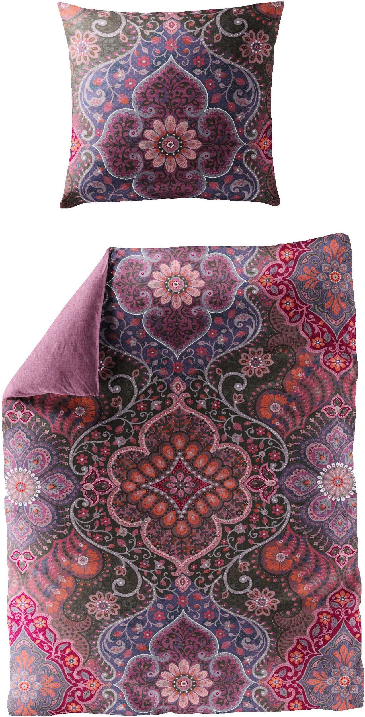 Jekatex Baumwoll-Satin Bettwäsche FLORENZIA (200_x_200_cm)