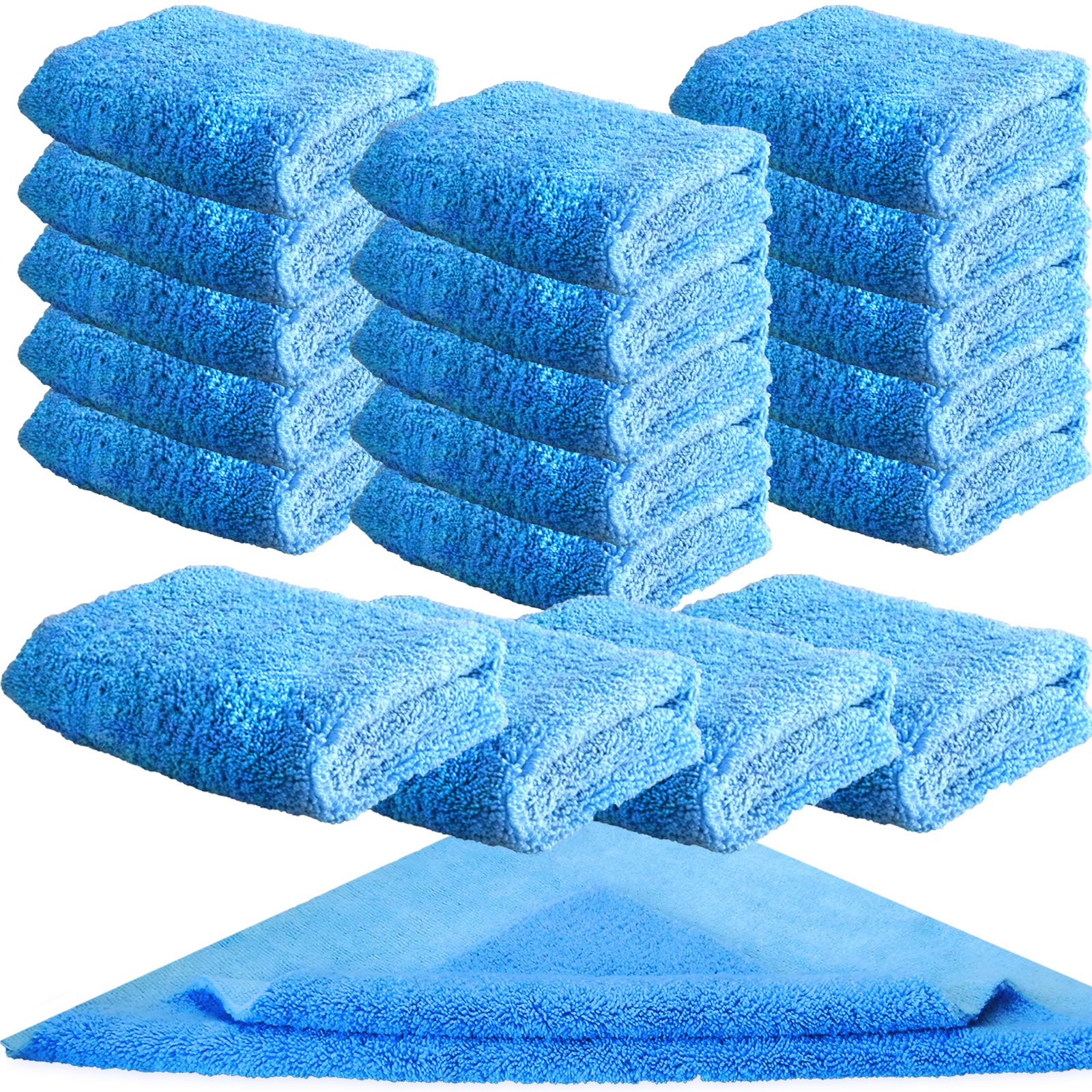 Brestol Juego de 20 paños de Pulido de 40 x 40 cm – 435 g/m² – paños de Microfibra Profesional con Suave Pelo Largo sin Costuras para pulir pulimentos/selladores