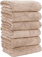 Vista 31 de MOONQUEEN paquete de 6 toallas de mano de alta calidad, de secado rápido, toallas de microfibra de terciopelo coral muy absorbentes, para hotel