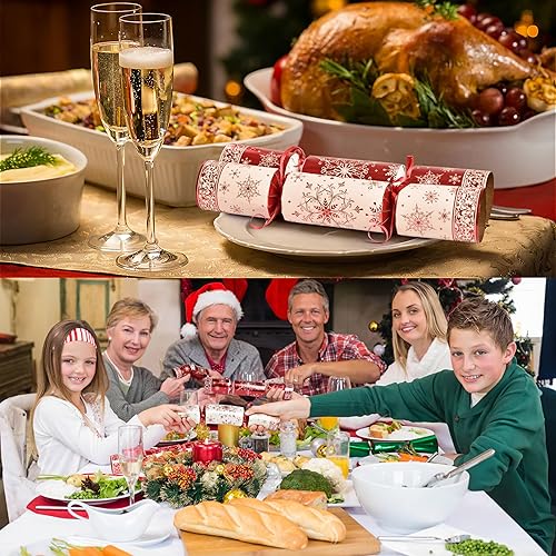 Miniatura 7 de Galletas de Navidad, paquete de 12 recuerdos de fiesta de Navidad sin broches con sombrero de fiesta, broma y pequeño regalo en el interior para