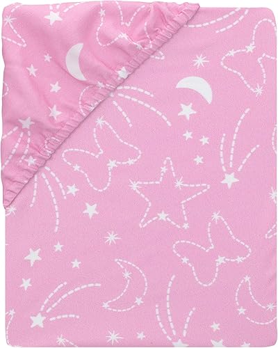 Miniatura 5 de Lambs & Ivy Disney Baby Minnie Mouse Celestial - Sábana bajera ajustable para cuna, color rosa