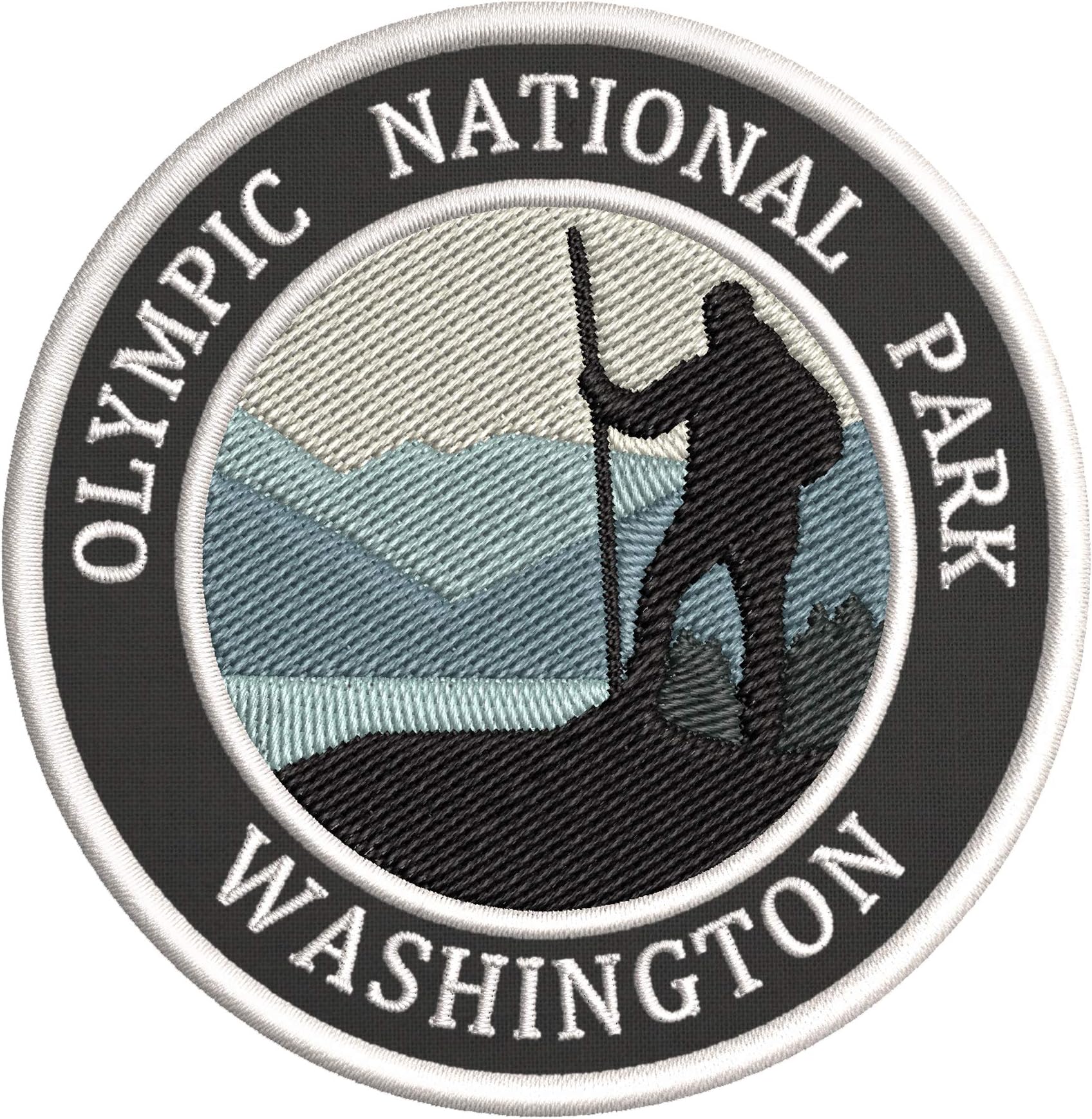 Olympic National Park, Washington Mountain Hiker Embroidered Premium Patch DIY Iron-on or Sew-on Decorative Badge Emblem Vacation Souvenir Travel Gear Clothes Appliques Wildlife Explore Nature