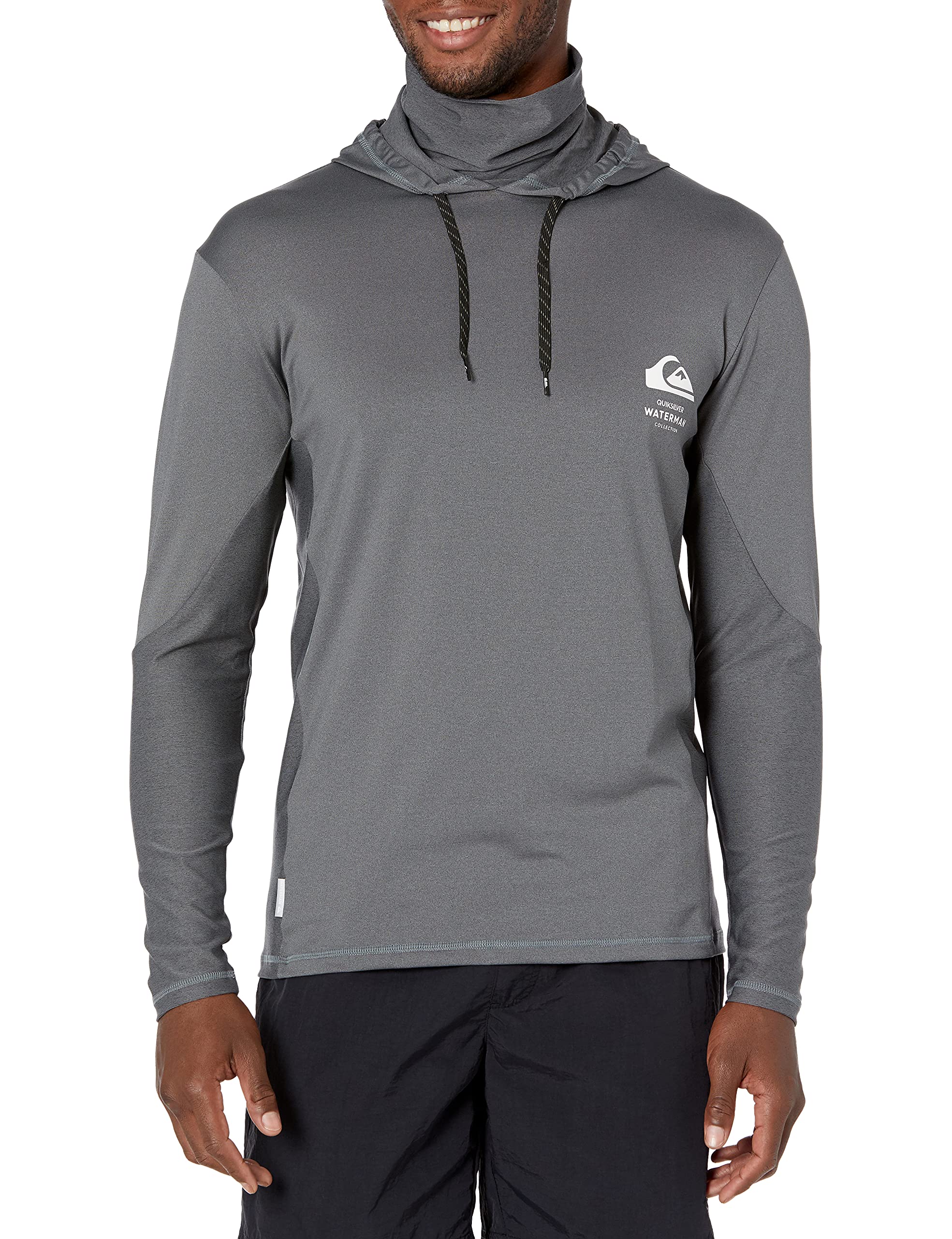 Quiksilver Camiseta de Manga Larga con Capucha para Surf de Pescador Camisa de protección de Sarpullido, Gris Oscuro, XXXL Hombres
