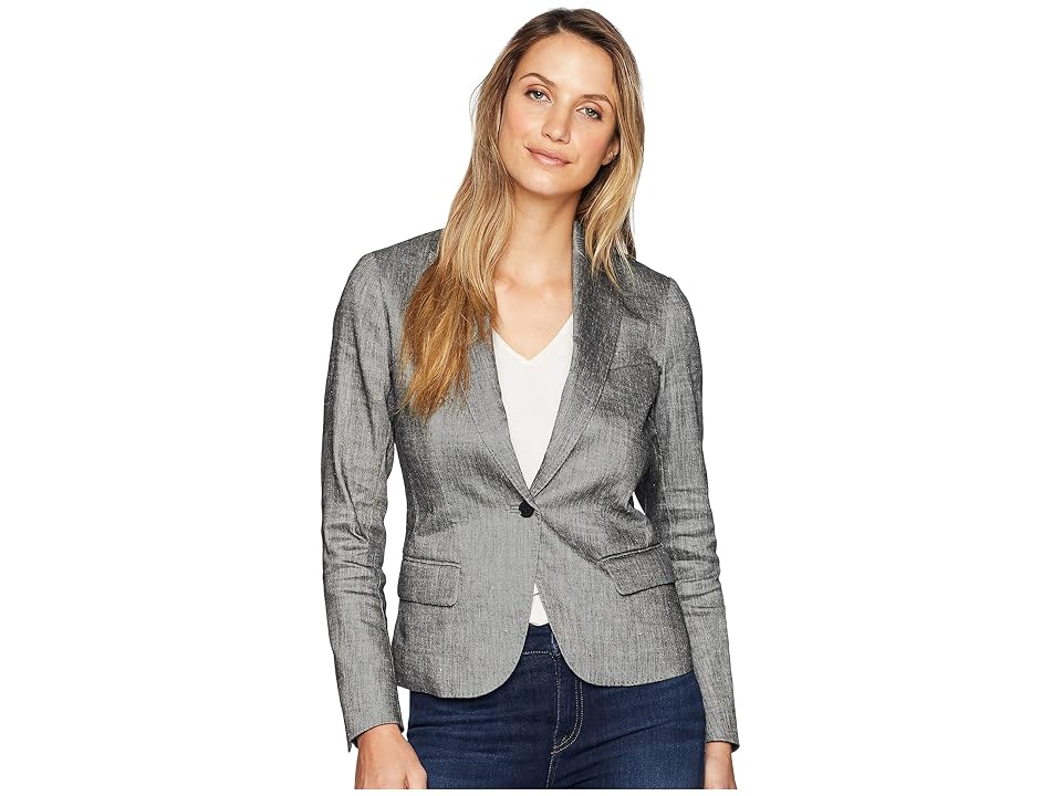 

Anne Klein Howard Hawks Peak Lapel Jacket (Black/White) Women's Jacket