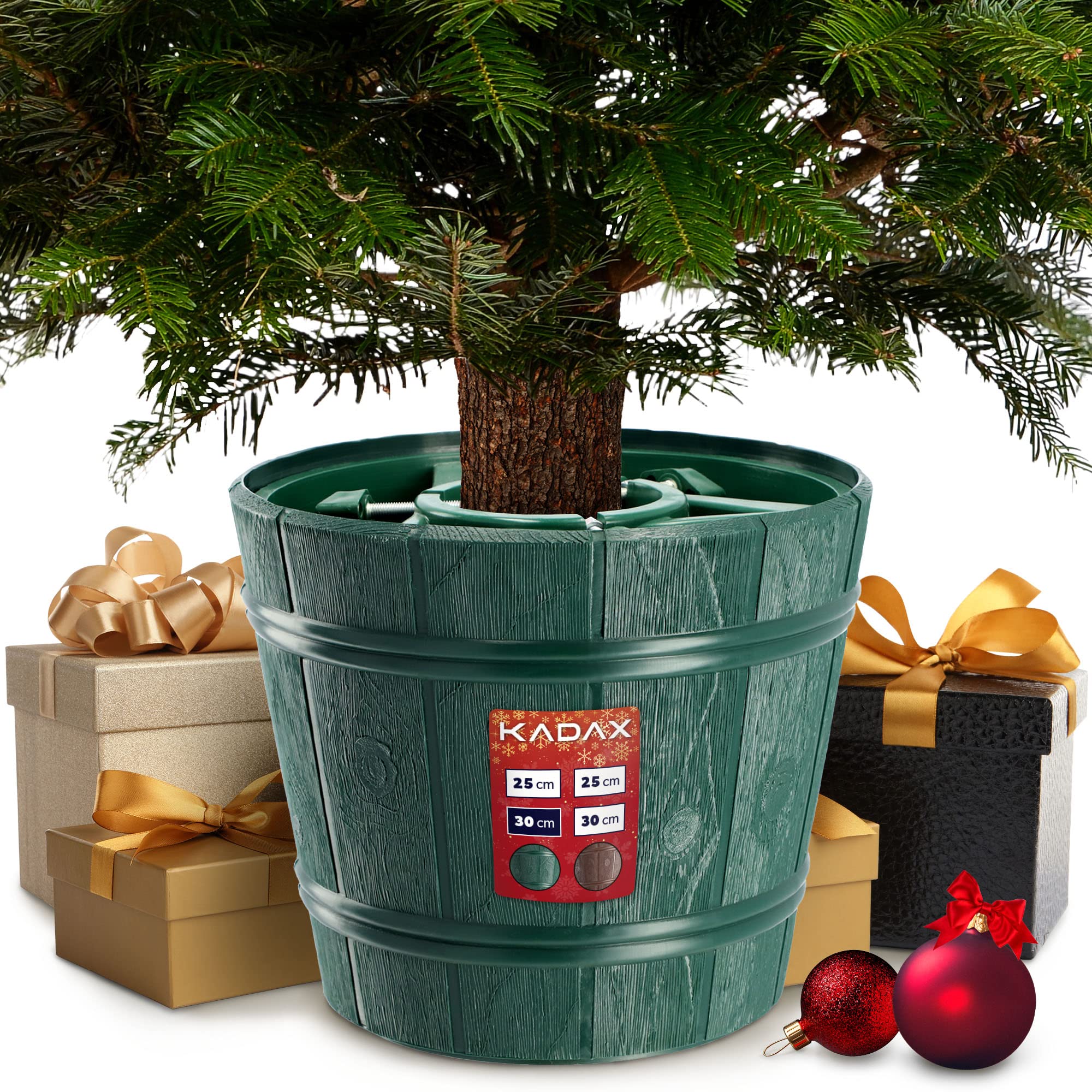 KADAX Soporte de Plástico para Árbol de Navidad en Dos Versiones de Color (Altura Hasta 280 cm/Verde)