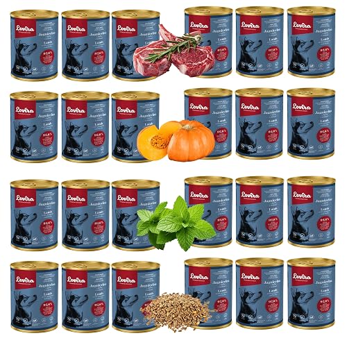 Lovira - Cibo umido per cani - con 74,6% di Carne, Senza cereali - agnello