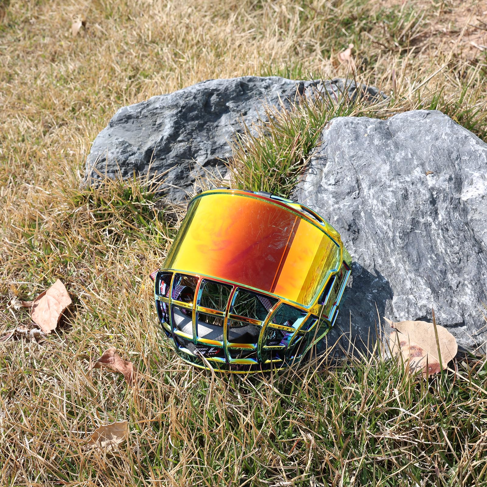 Gy Visera completa de hockey para casco de hockey sobre hielo, para adultos y jóvenes, antiarañazos, antivaho, certificado CE