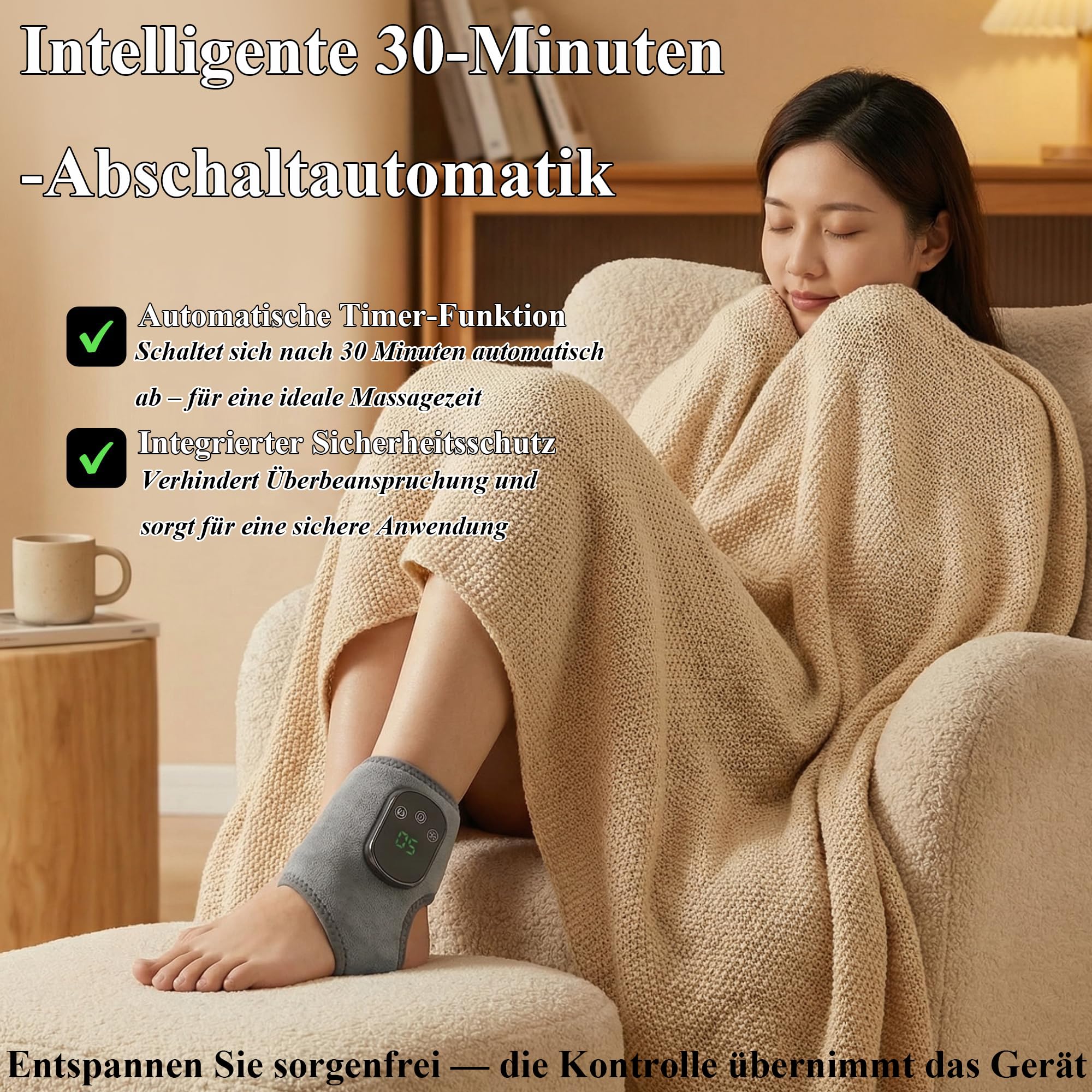 neurocur VitalPulser 3-in-1 Massager Fußmassager Elektrisch – 3 Massage-Modi & 5 Wärmestufen, Tragbar, Kabellos, Perfekt für Zuhause und Unterwegs (Schwarz)