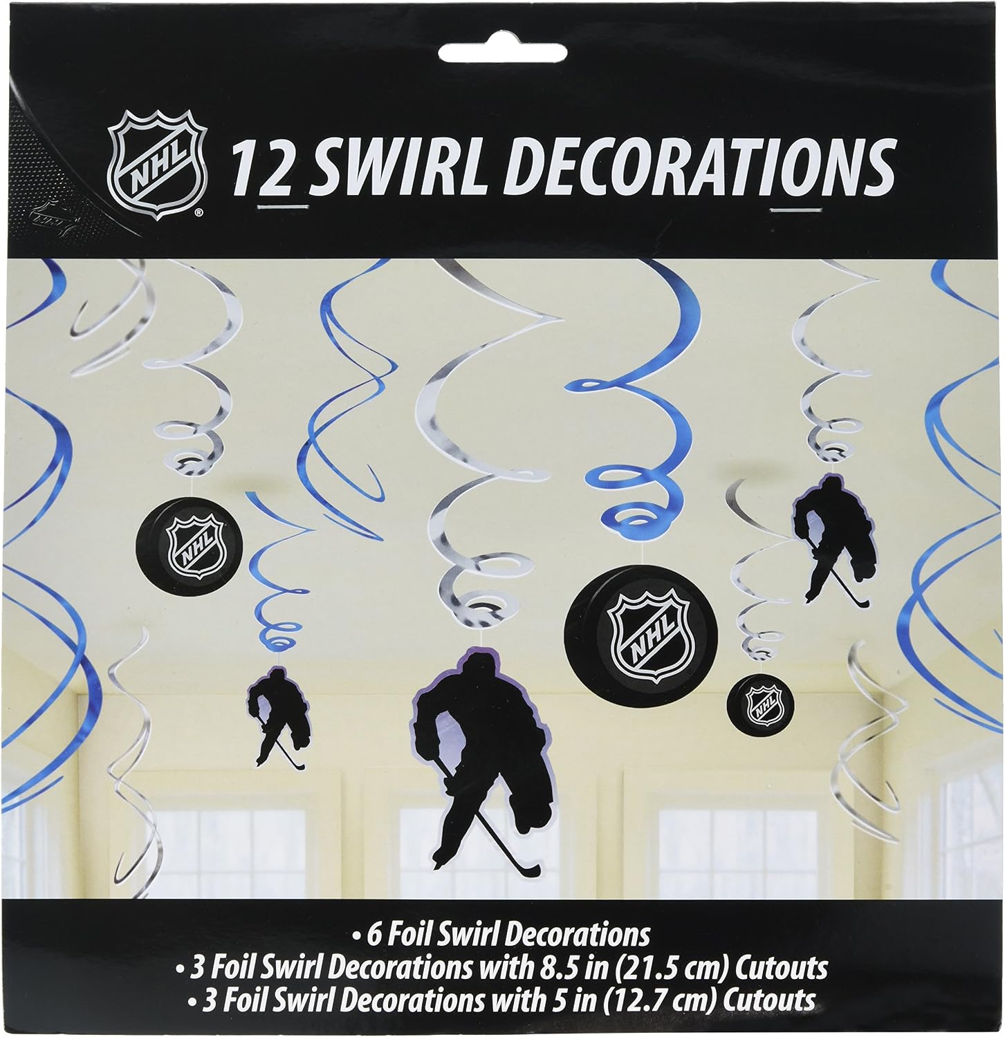 Amscan NHL Ice Time! Swirl Decorations Value Pack, 12ct.