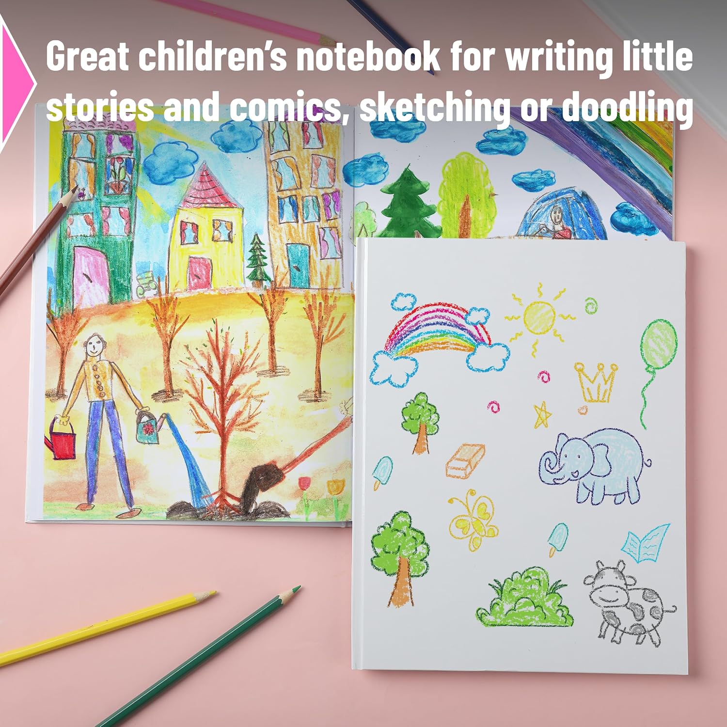 Mr. Pen- Blank Hardcover Books, 8.5 x 11 Inches, 80 Pages, 3 Pack, Blank Notebooks for Kids, Notebooks for Kids