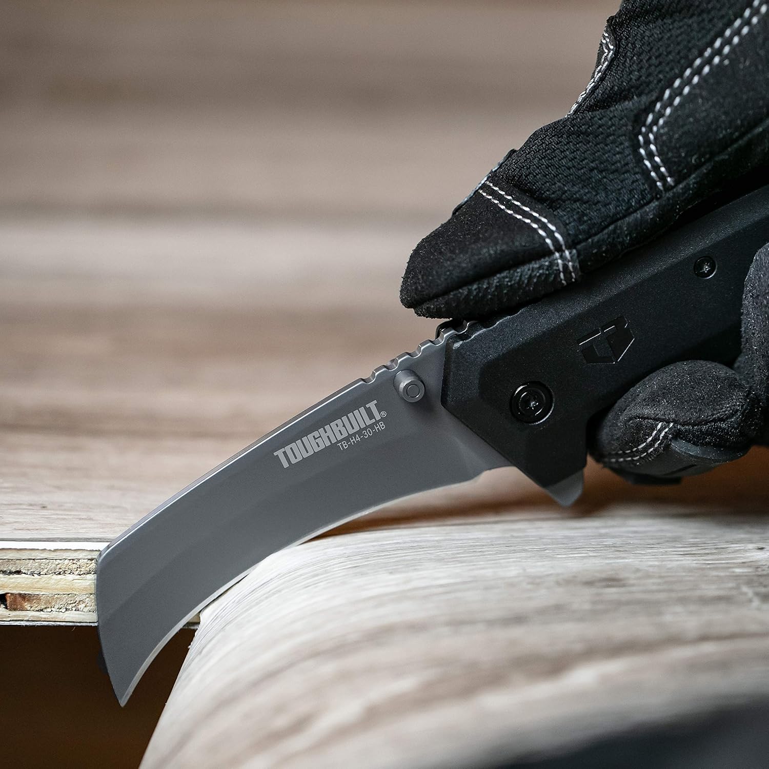ToughBuilt - Hawkbill Folding Knife - 3.25” Titanium Coated Stainless Steel Blade - (TB-H4-30-HB)