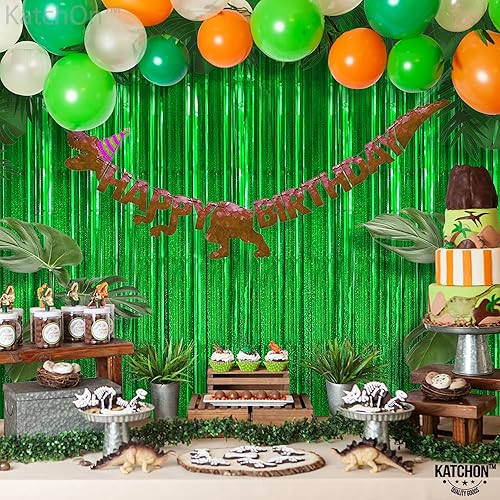 Miniatura 9 de KatchOn, Centros de mesa de cactus para decoraciones de fiesta de cactus, paquete de 6, cortinas de flecos de papel de aluminio verde iridiscente,