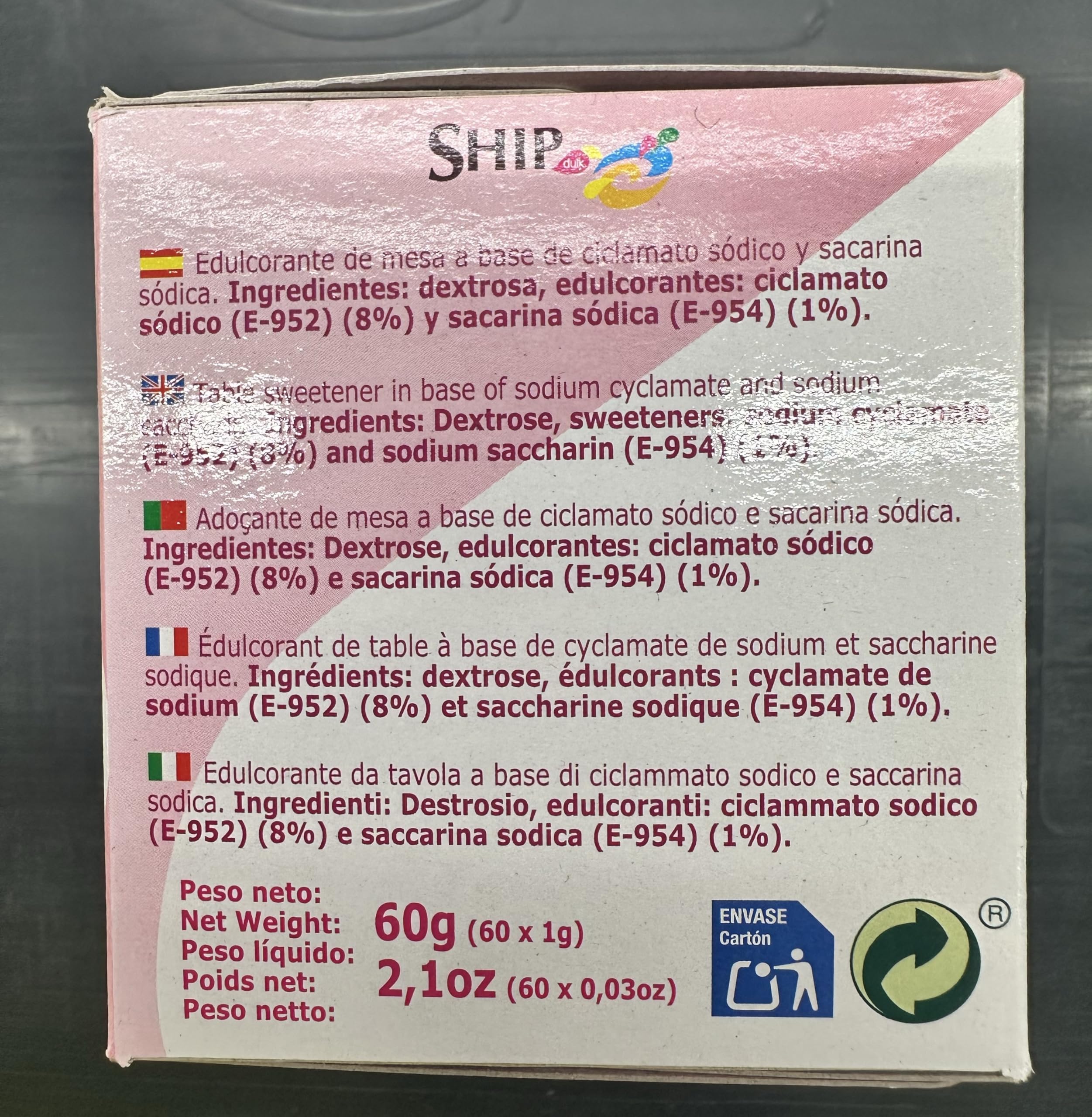 C-60 EDULCORANTE SHIP DULK (B-20)