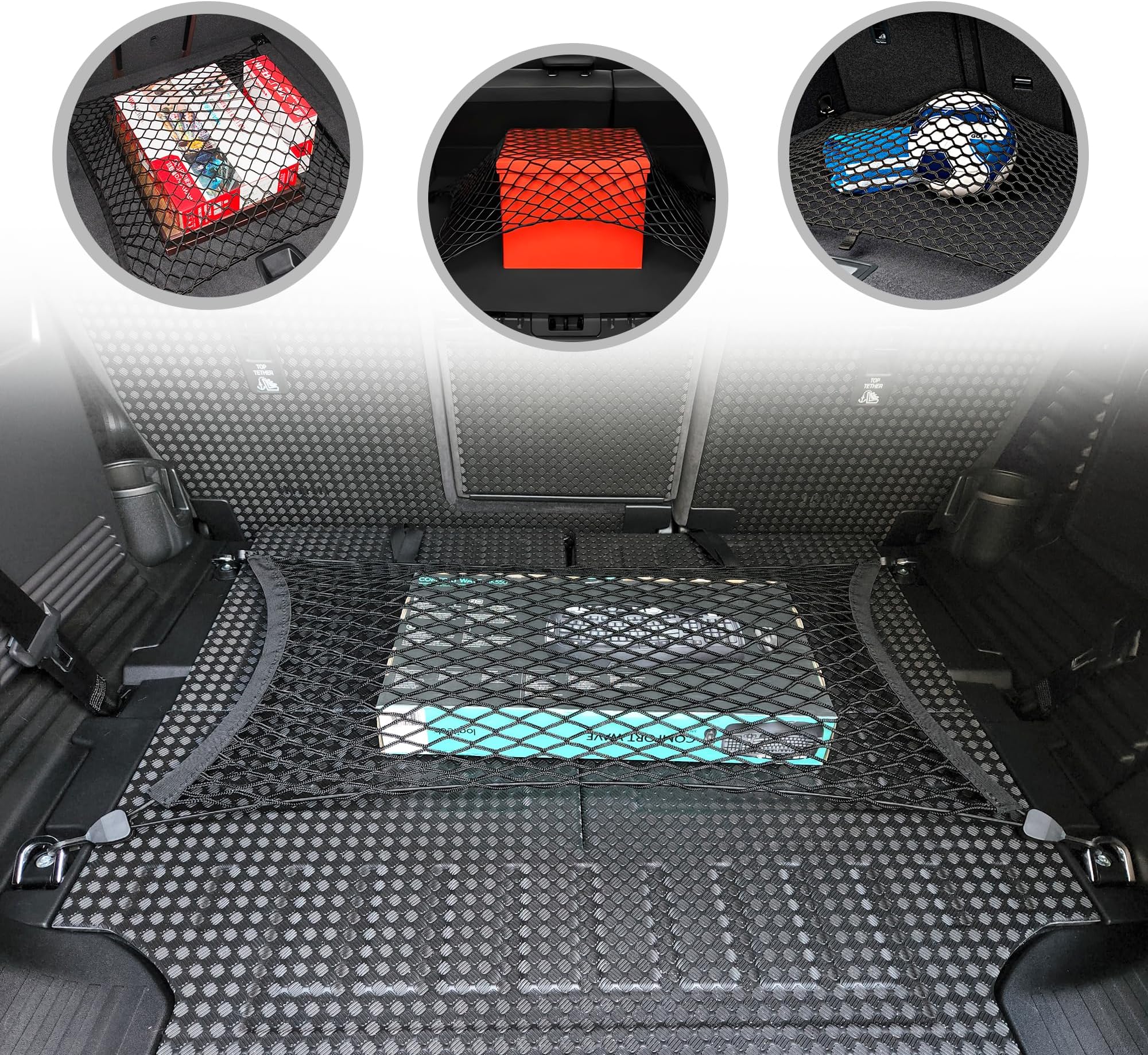 Floor Style Automotive Elastic Trunk Mesh Cargo Net for Land Rover Defender 2020-2022- Premium Trunk Organizers and Storage - Luggage Net for SUV - Best Car Organizer for Land Rover Defender
