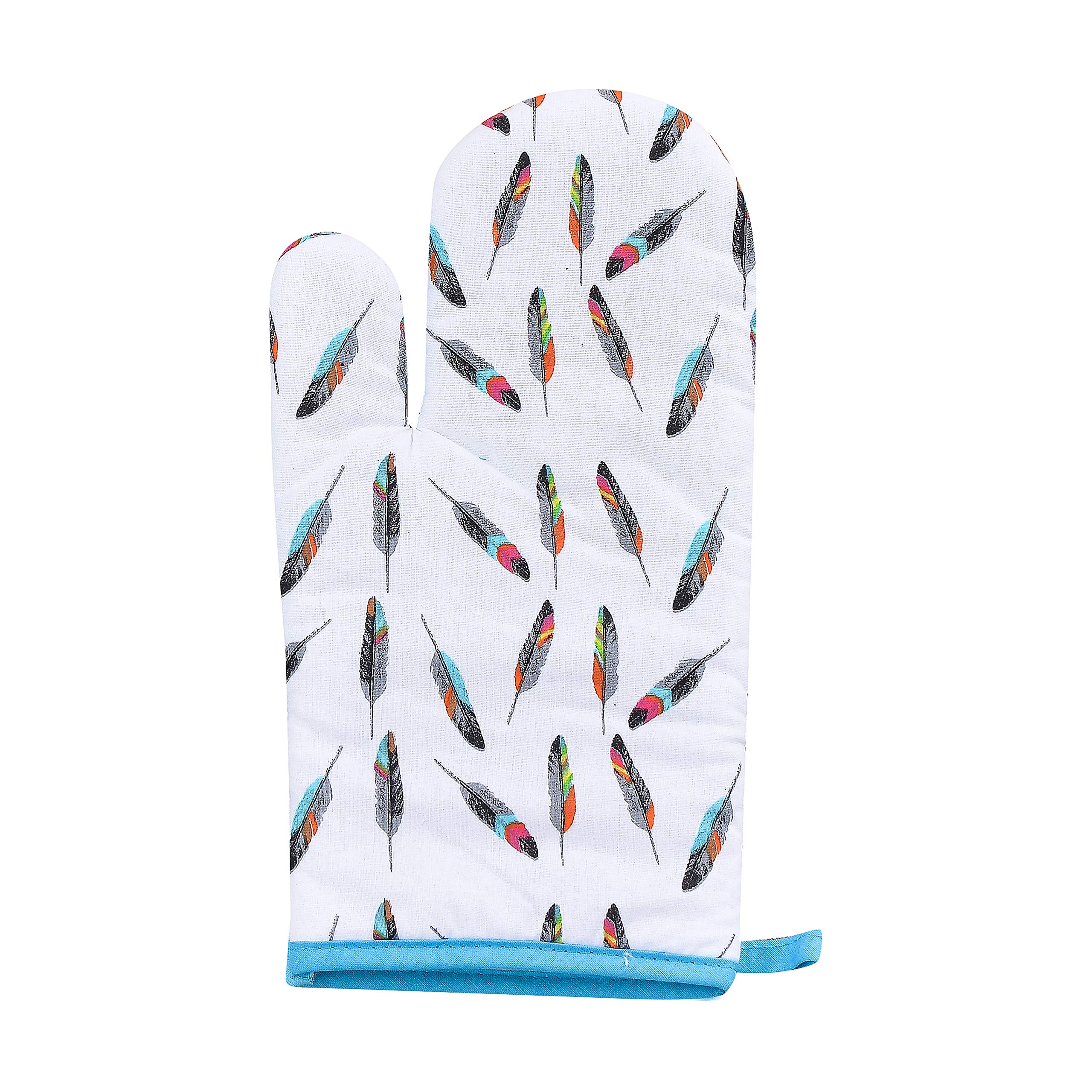 Paseo Road Manoplas de Horno de Plumas lanzadas para Cocina, Juego de 5 Piezas, Almohadillas Calientes Resistentes al Calor, Juego de Cocina de algodón Estilo cabaña rústico del suroeste