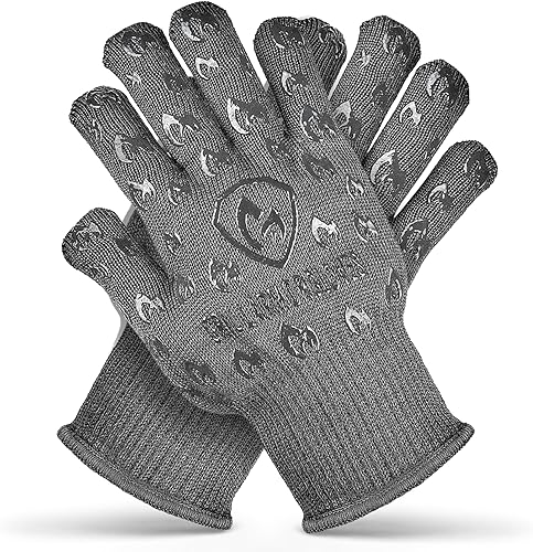 Miniatura 15 de Guantes para horno Grill Armor – Guantes resistentes al calor de 932 °F, al fuego y a los cortes para barbacoa, parrilla, cocina, asado, horneado