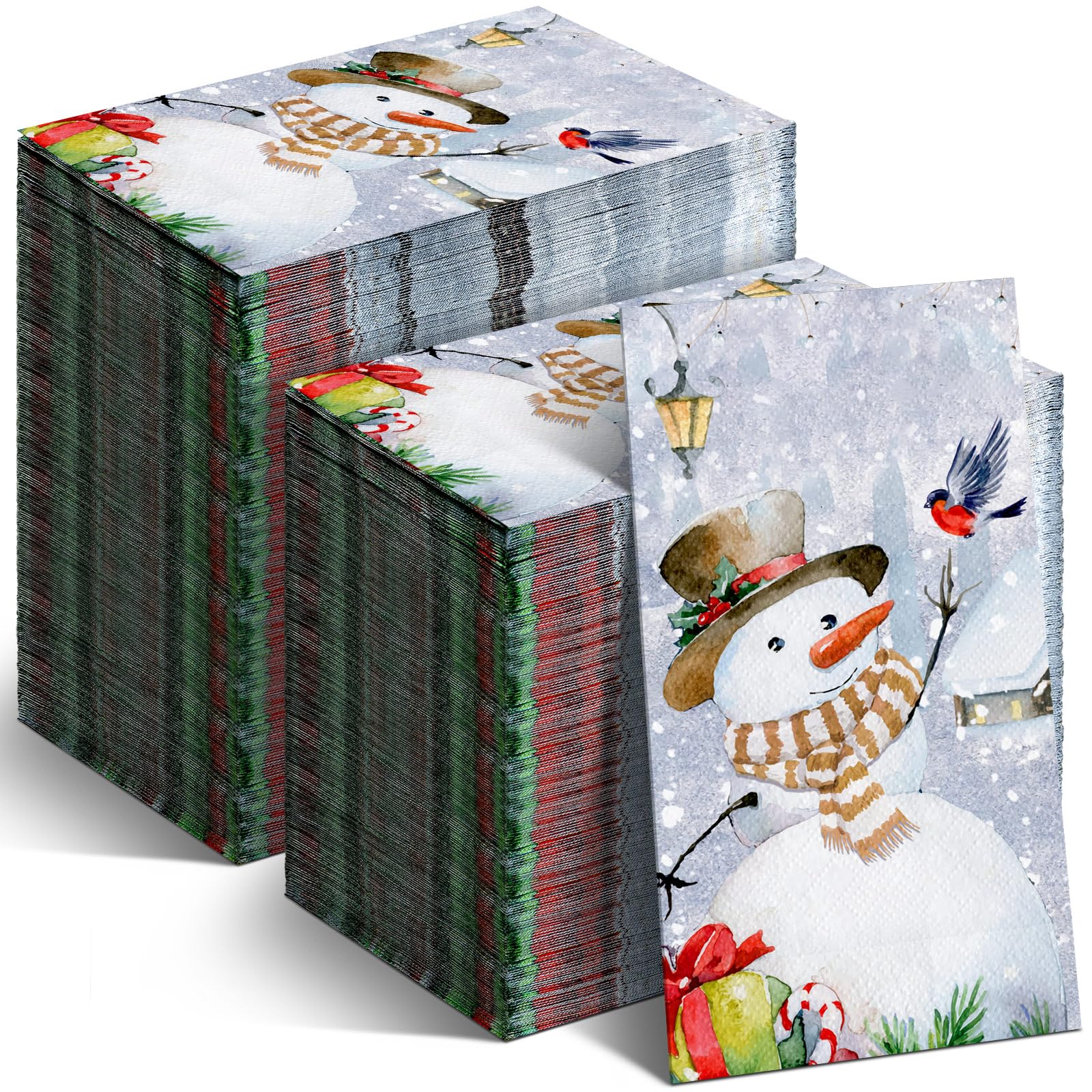Photo 1 of Christmas Paper Napkins Christmas Cocktail Napkins Christmas Guest Napkins 2 Ply Christmas Dinner Napkins Christmas Snowman Napkins for a Birthday Holiday Wedding Cocktail (200 Pcs,7.87 x 4.33'') 7.87 x 4.33'' 200