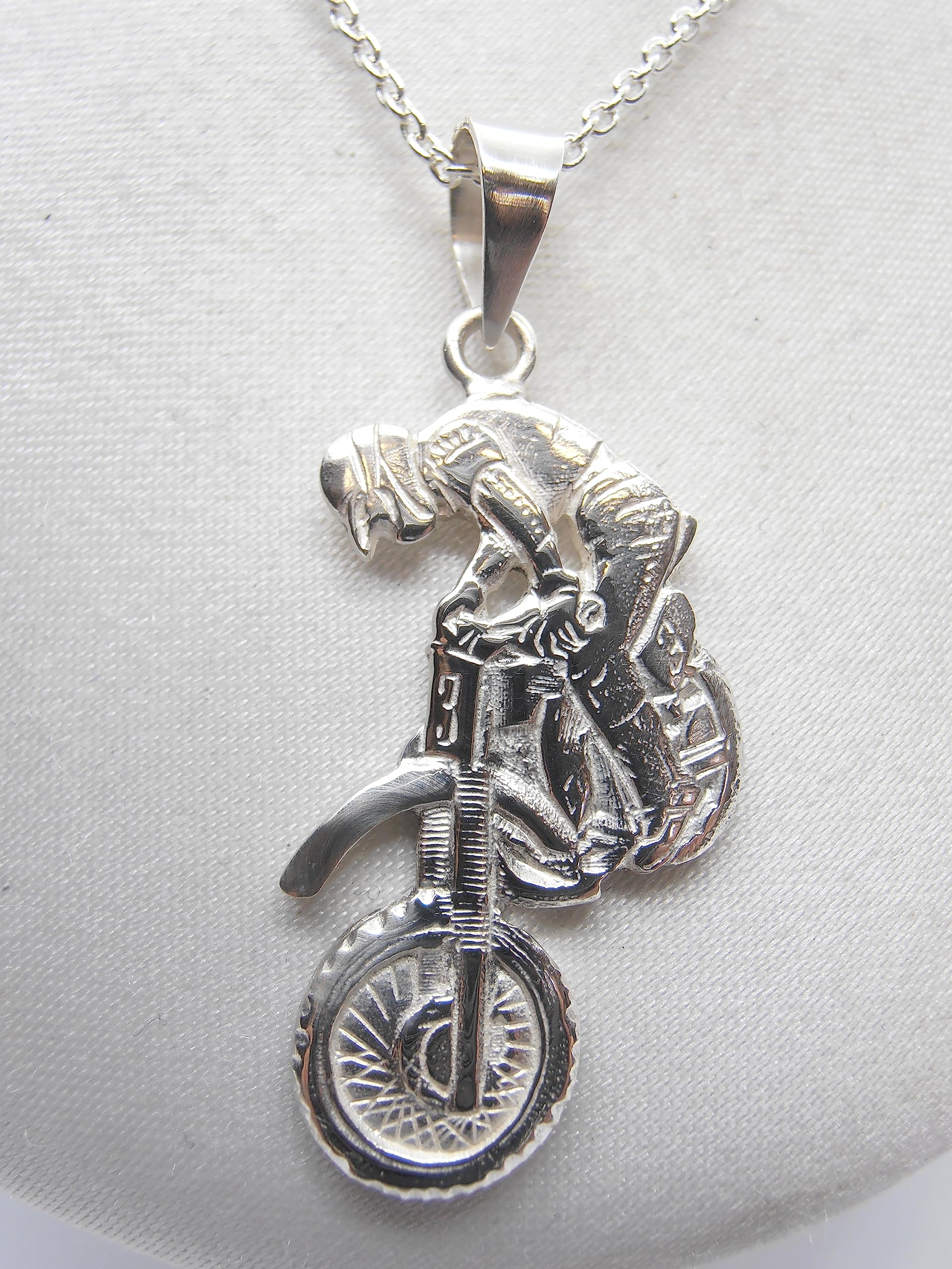 Bewegung Von Cross: Anhänger Und Kettchen aus Silber 925 - Anhänger - Halsnah - Motocross - Pilot - Enduro