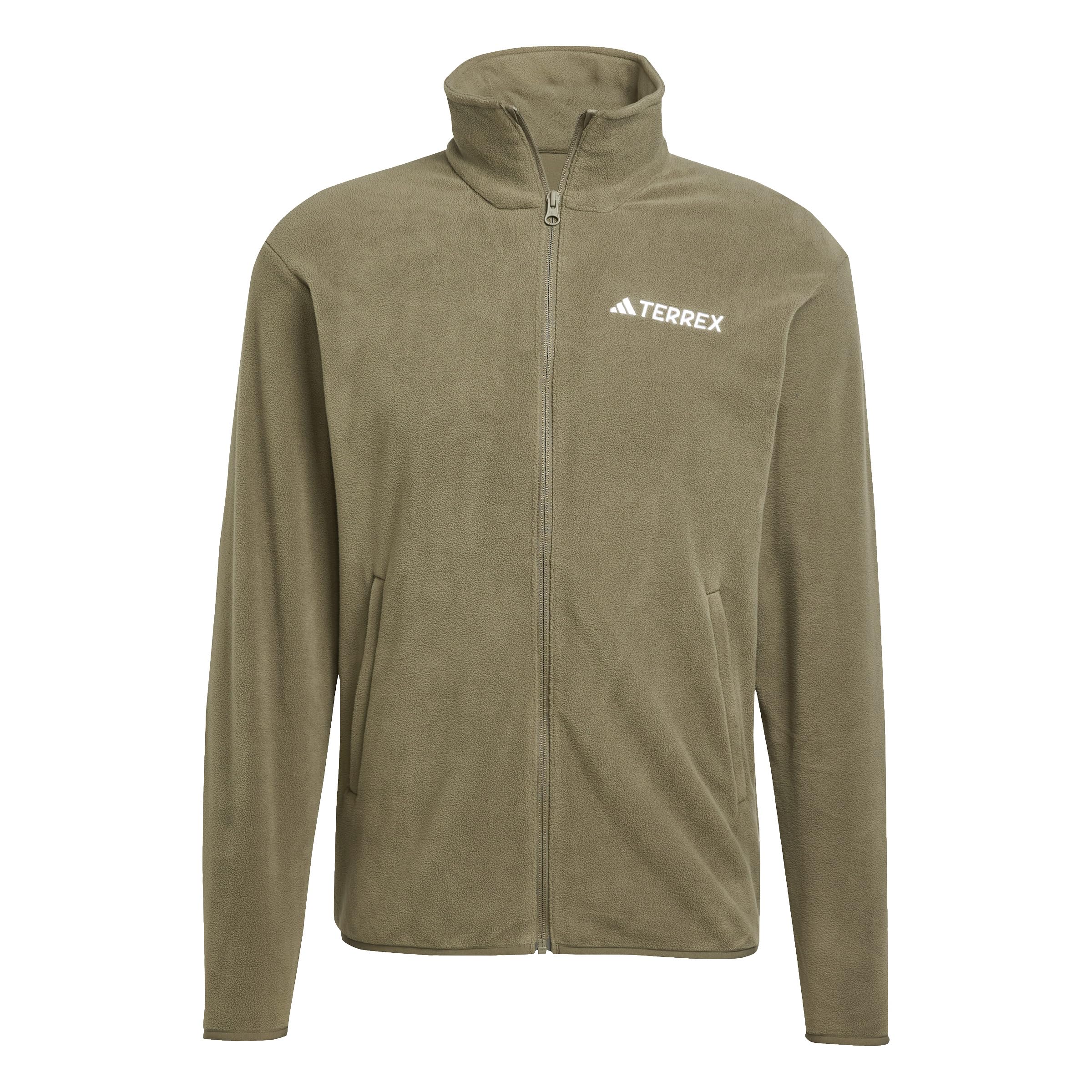 adidas Men's Terrex Multi Essentials Full Zip Fleece Jacket, olive strata, 3XL