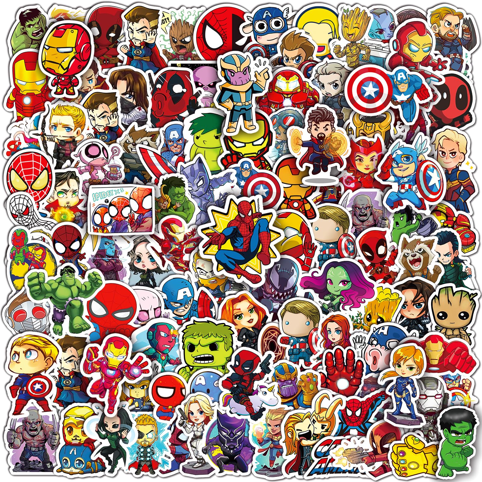 200PCS Cool Character Stickers for Water Bottles Skateboard Luggage Laptop Bumper Waterproof Vinyl Stickers Bulk for Boys Teens