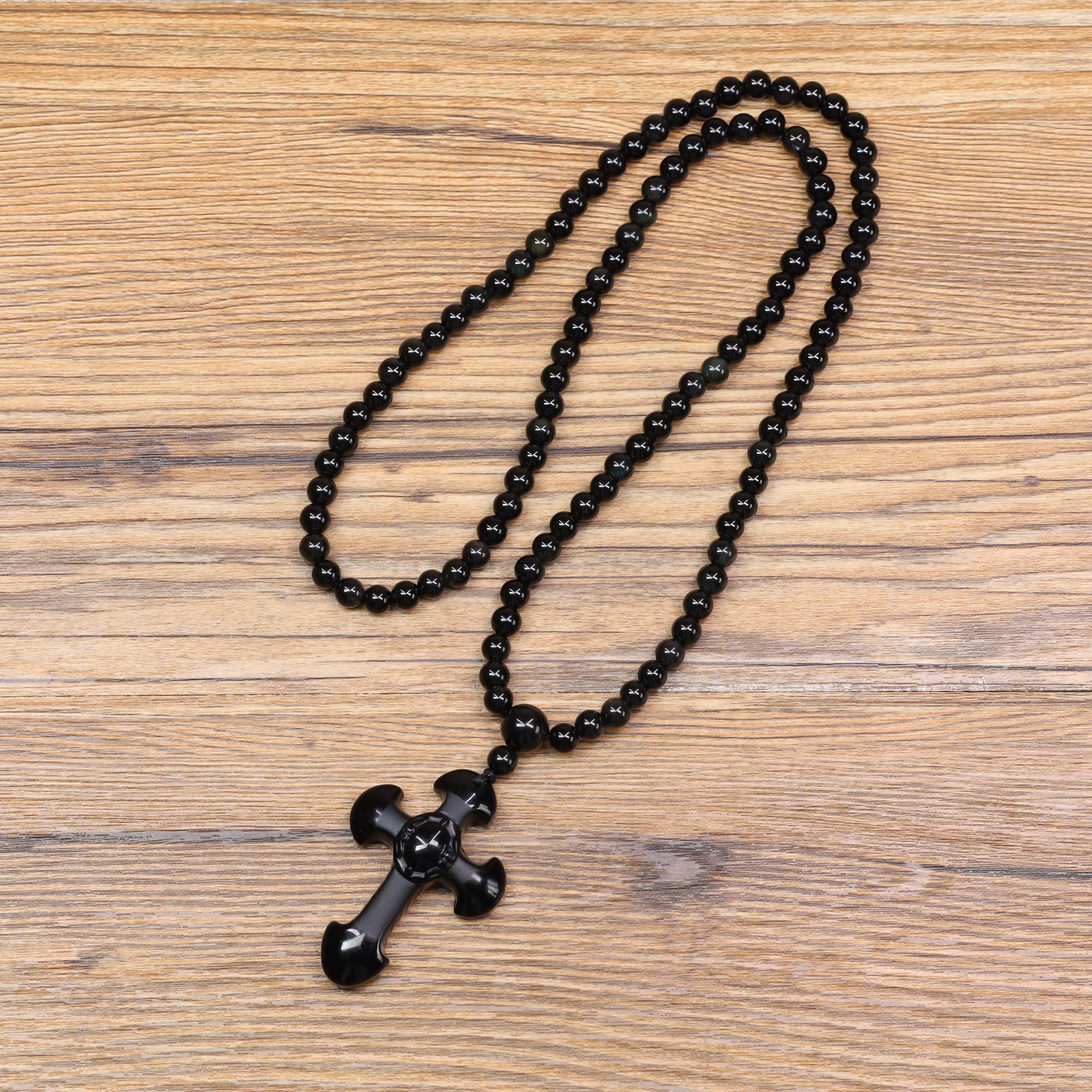 COAI 108 Obsidian Mala Rosenkranz Gebetskette