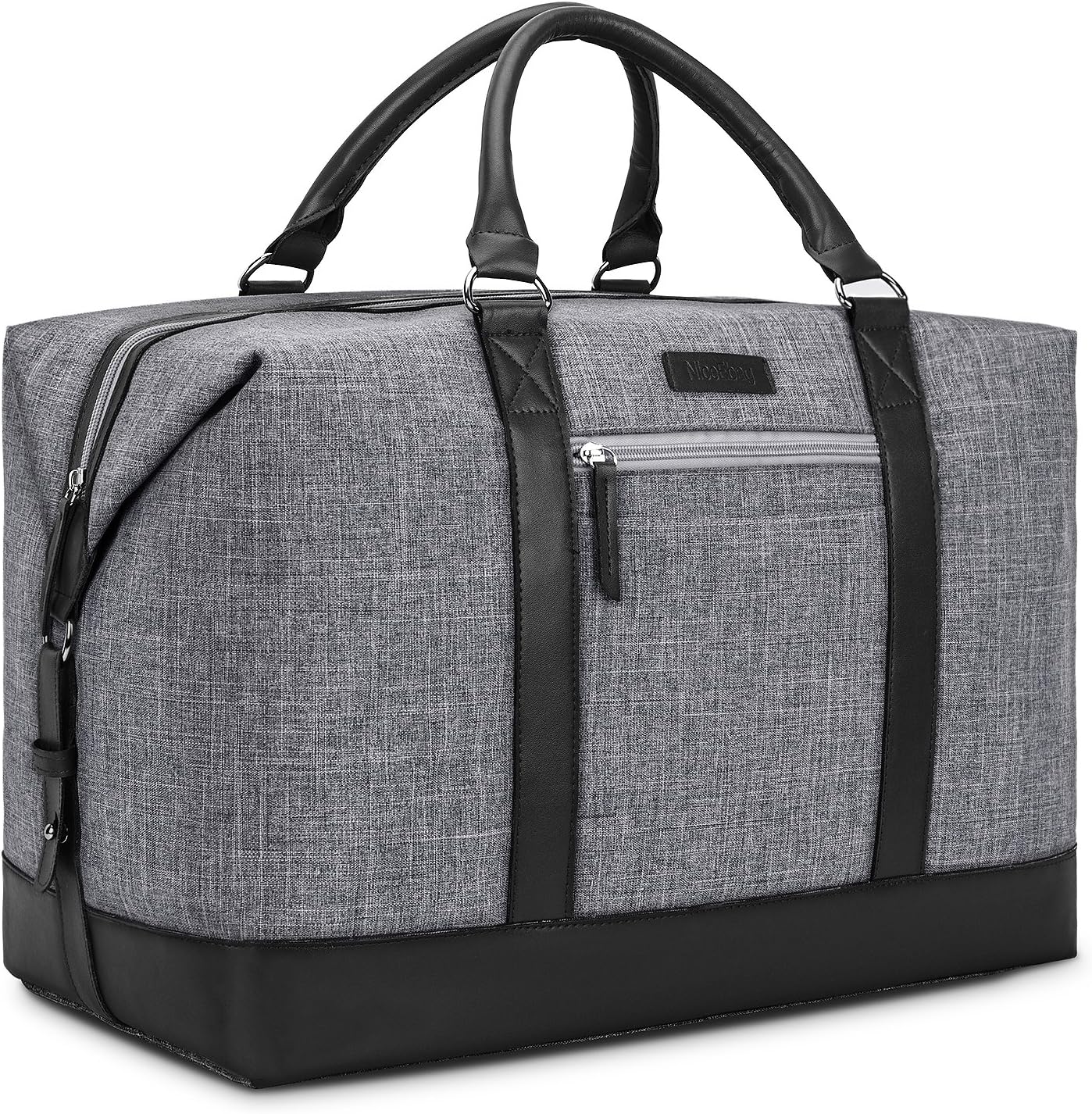 Duffel Bag Made with Quality Micro Fiber Leather Handle 45L (23 x 16 x 7 inches) Water-Resistant Weekender Luggage Tote Large Travel Bag for Holiday Trip Weekender(Black)