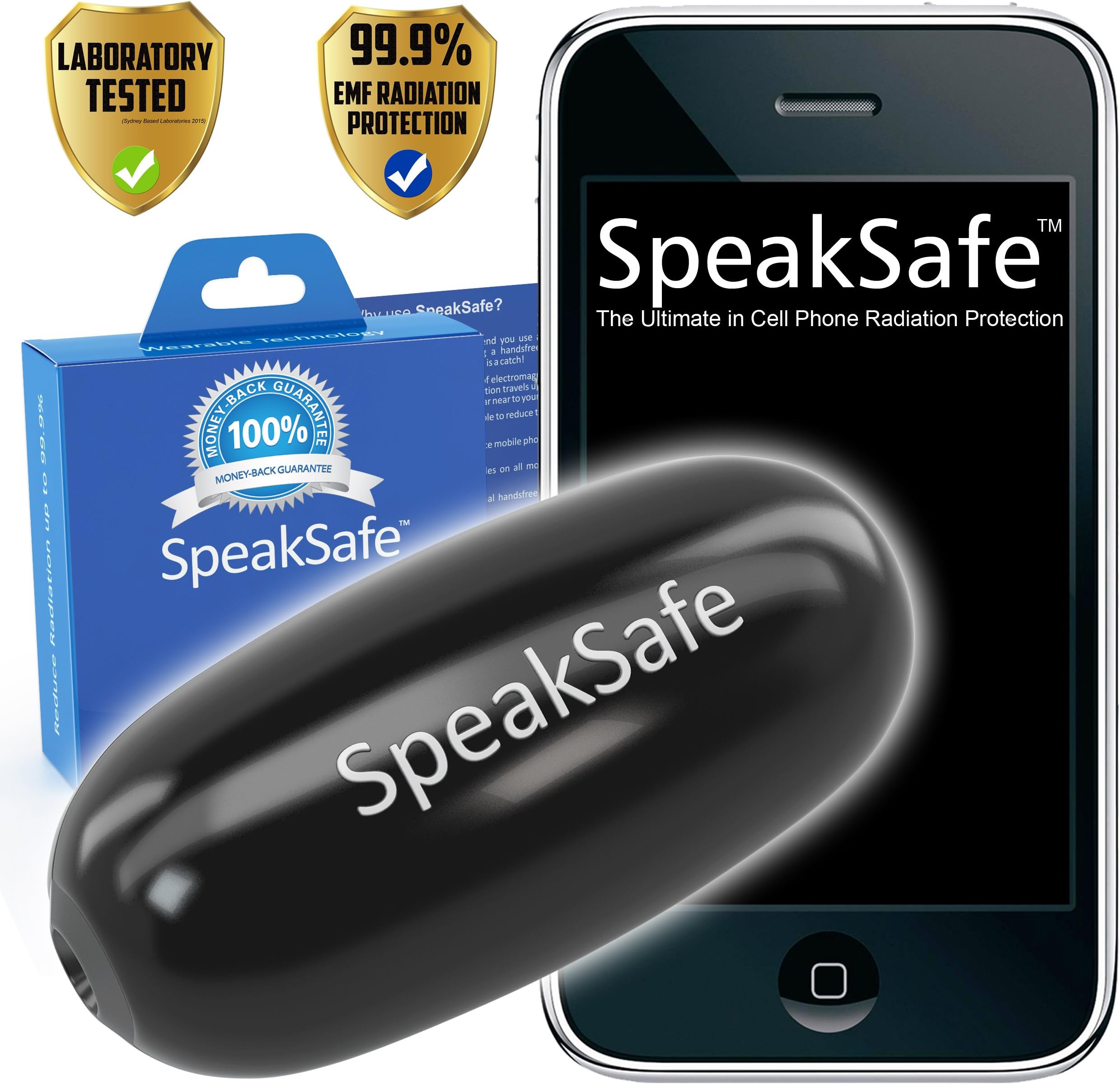 Cell Phone Radiation Shield Protector - The Ultimate EMF Protection Device - Attach On Your Handsfree Earphones for EMF Protection - Black