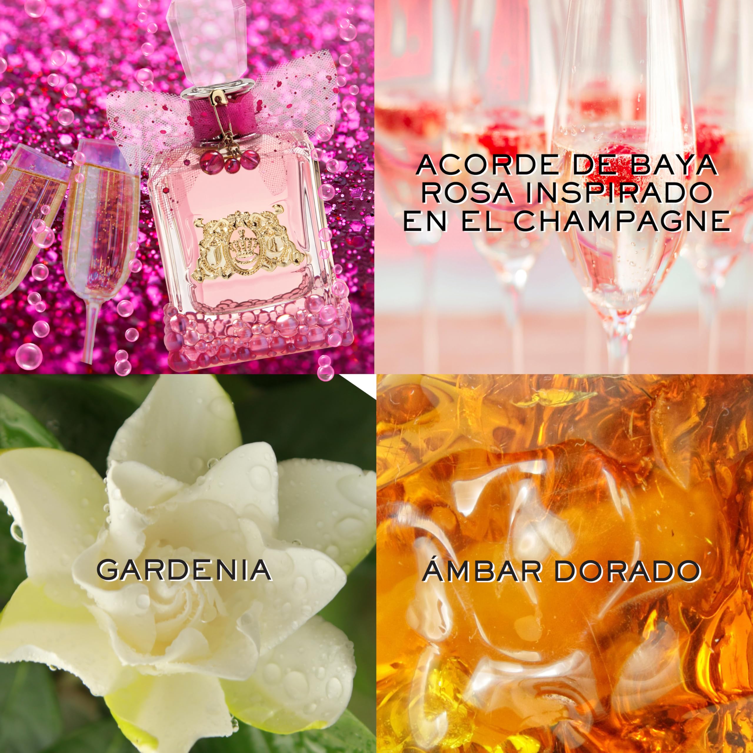 Juicy Couture - Viva La Juicy Le Bubbly Eau de Parfum Spray, Fragancia Floral con Notas de Gardenia, Jazmín y Orquídea de Vainilla, Perfume con Aroma a Champán para Mujer, 50 ml