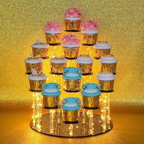 Miniatura 9 de DIWNELEM Soporte de acrílico para cupcakes de 16 niveles para cupcakes, coleccionables, figuras, comestics, perfumes, joyas, soporte organizador de