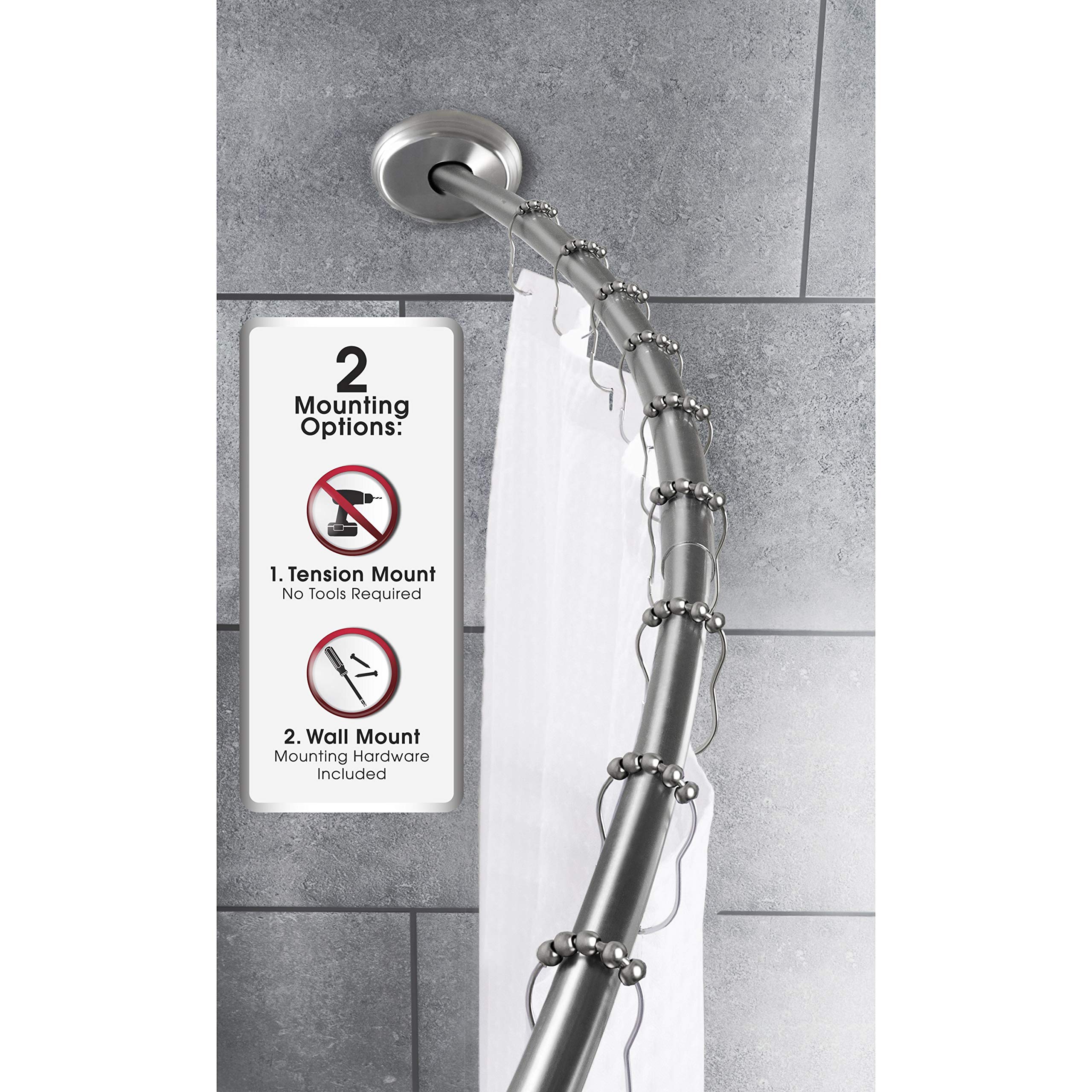 American Pride 35607SSAP Curved Shower Rod, Chrome