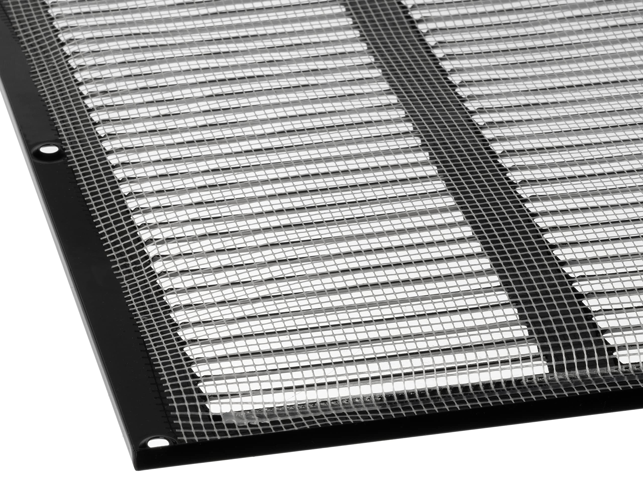 Negro 500x300 mm Rejilla de Ventilacion con Mosquitera, Metalica