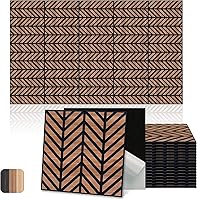 Vista 9 de Mollywell Paneles acústicos hexagonales, nogal S4, 14 x 12 x 0.4 pulgadas, paquete de 12 unidades chapa de madera Paneles de pared de alta