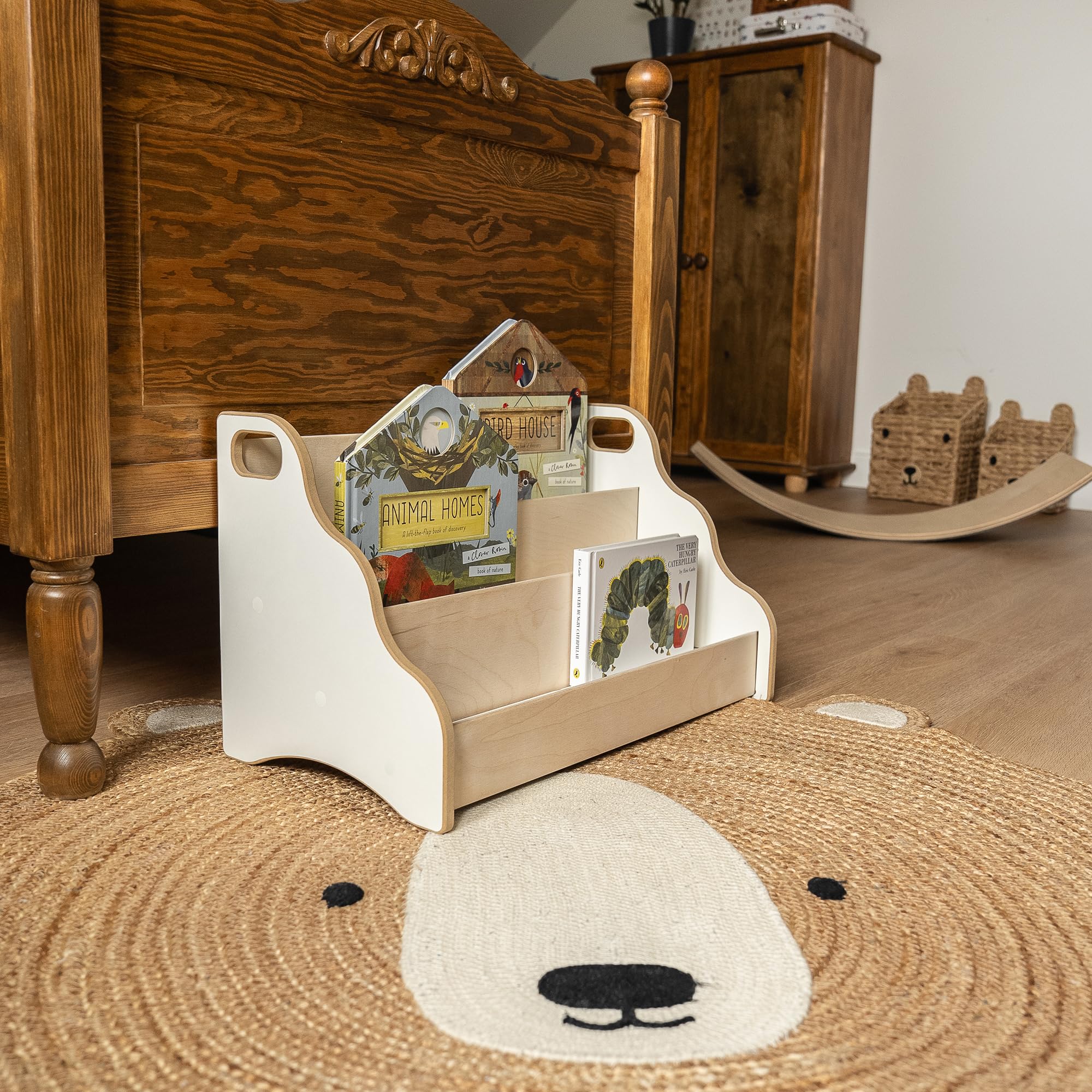 MAMOI® Bücherregal Kinder personalisiert mit Name – Kinderregal, Bücher-Organizer für Kinderzimmer Möbel, Büchergestell freistehend zur Aufbewahrung von Büchern, Bücherkiste
