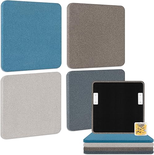 Miniatura 17 de BUBOS 4 paneles acústicos, paneles de pared insonorizados de tela de 23.6 x 11.8 pulgadas, paneles autoadhesivos de absorción de sonido para