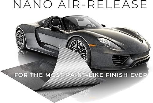 Miniatura 4 de VViViD + Rollo de película de repuesto de vinilo gris carbón caramelo ultra brillante para automóvil, con tecnología de liberación de aire nano,