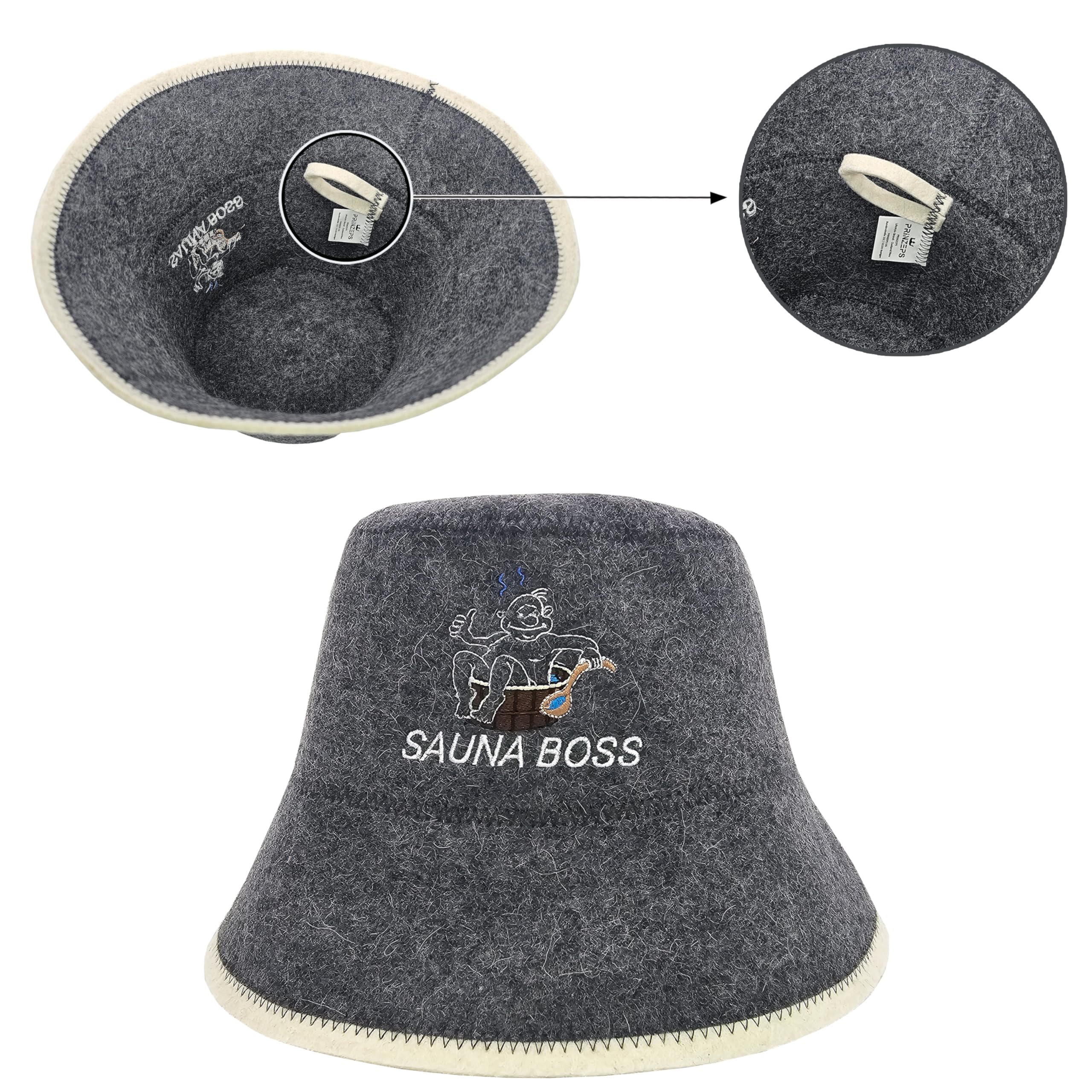 Chapeau de sauna Boss pour homme - Bonnet de sauna parfait en 100 % feutre - Chapeau de sauna, chapeau de sauna, chapeau de sauna, chapeau de sauna, chapeau pour homme - Cadeau de sauna pour