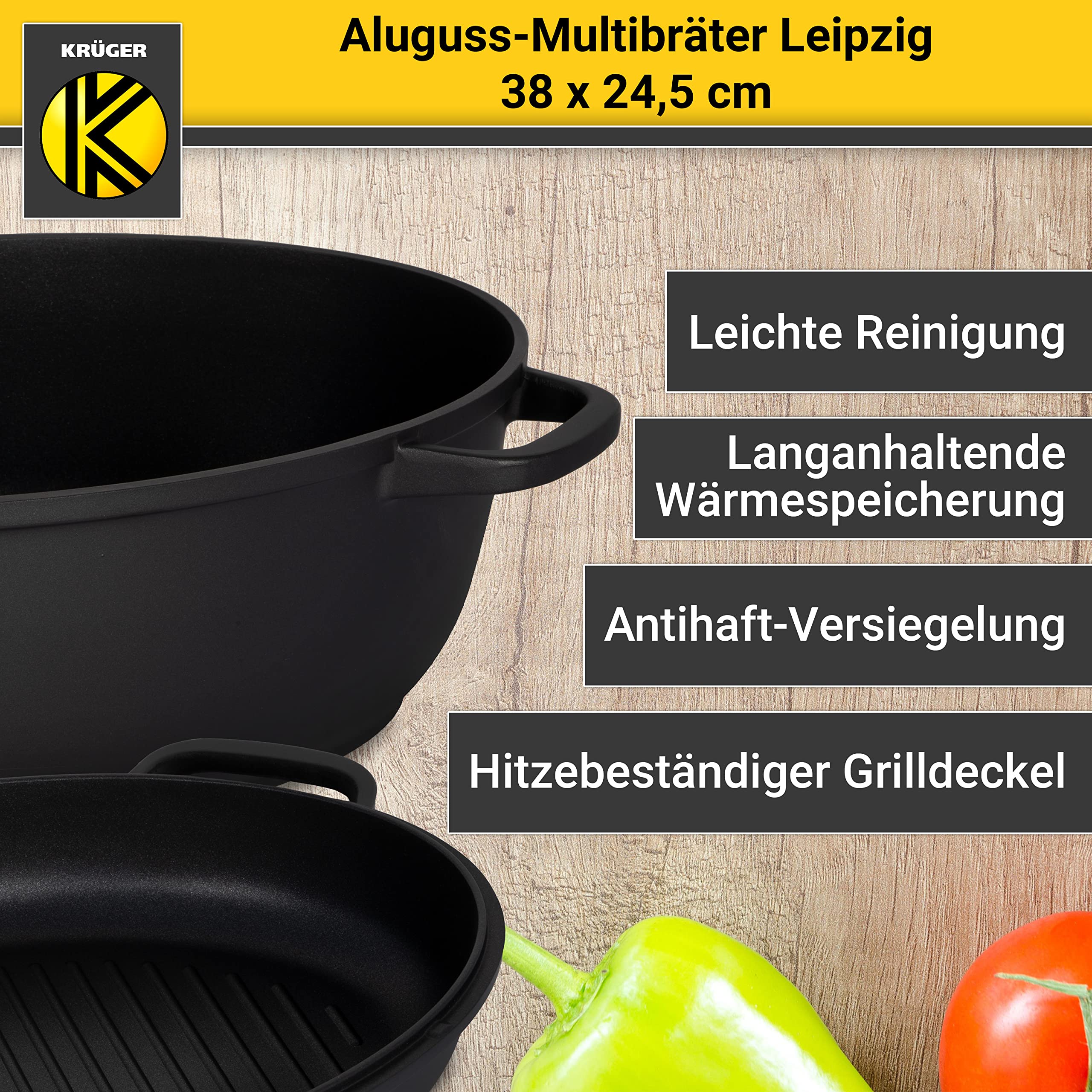 Wear-Ever HD Aluminum 11.13 Qt Baking / Roasting Pan w/ Handles