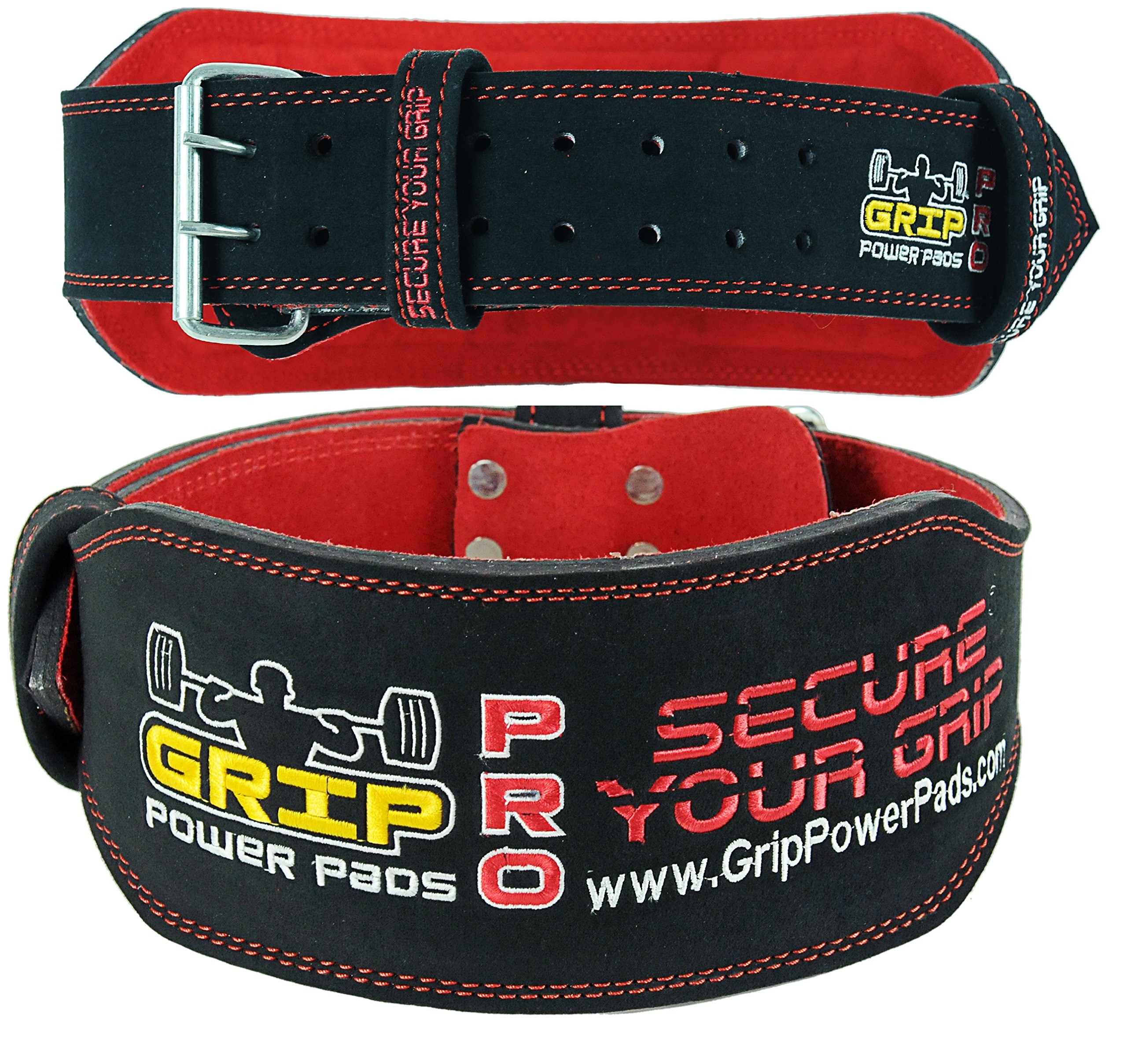 Grip Power Pads Weightlifting Belt Workout Clothes for Bodybuilder Powerlifter Weightlifter Keep Your Core Engaged Back Support Large 33"- 39.5" Waist Size